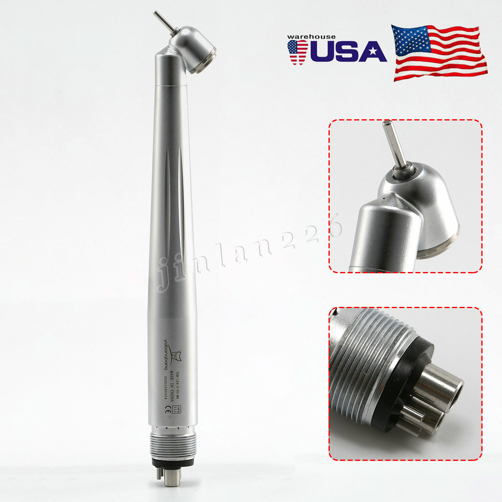 Dental 45 Degree Surgical High Speed Handpiece Push Button 4Hole WCA4