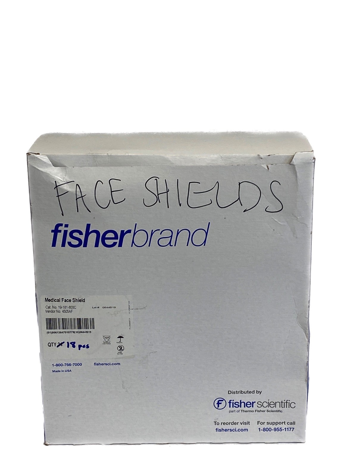 (18) FISHERBRAND Disposable Face Shields 7.5” Length Class 2 19-181-800C