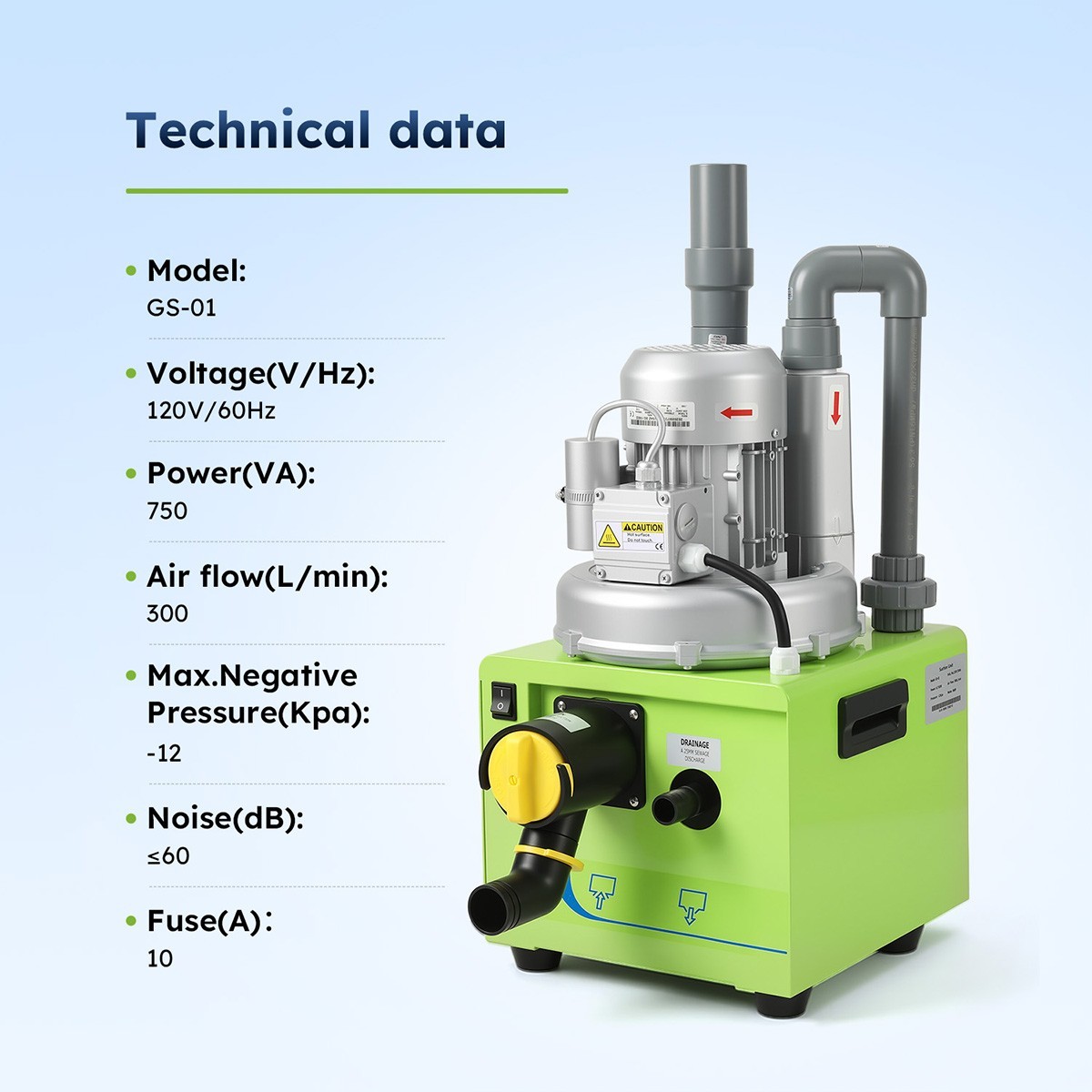 Dental Electric Suction Machine Vacuum System Semi-Dry Equipment 300 600L/min