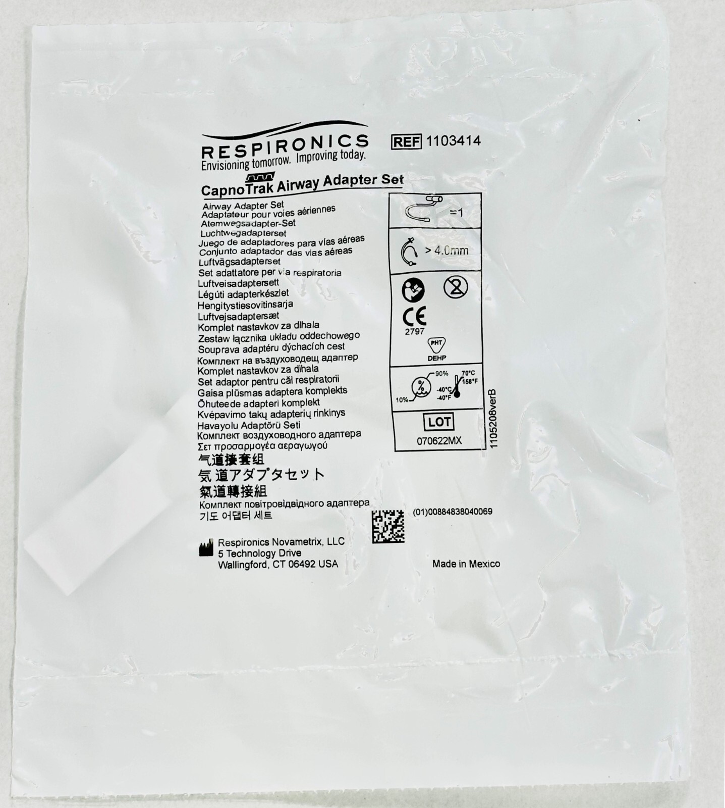 *1-Piece* Vyaire Medical Respironics CapnoTrak Airway Adapter Set 1103414