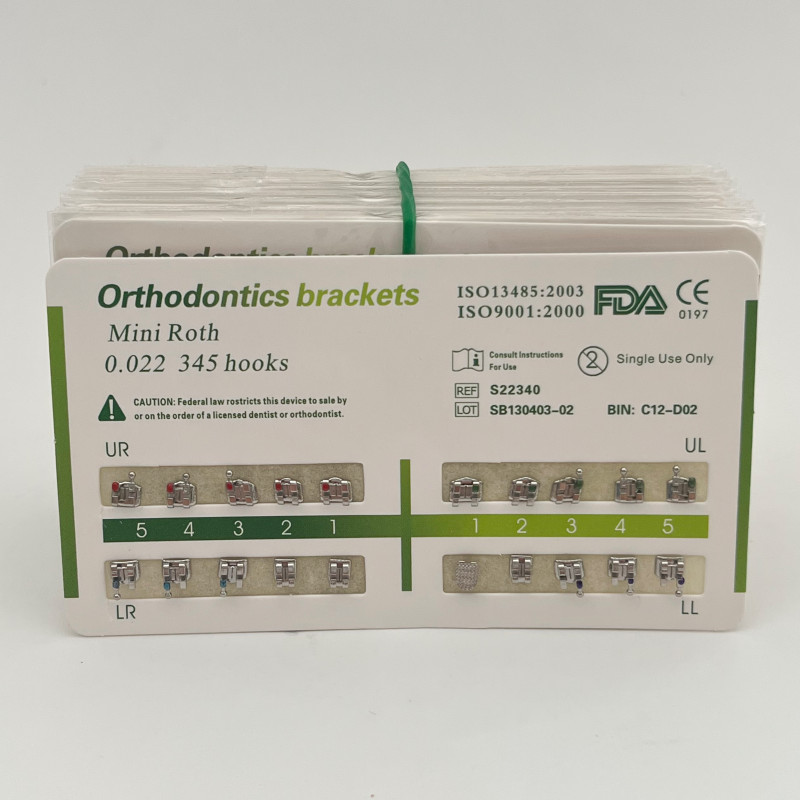 10 Packs Dental Orthodontic Metal Brackets Braces Mini Roth.022 Hooks 345 CE