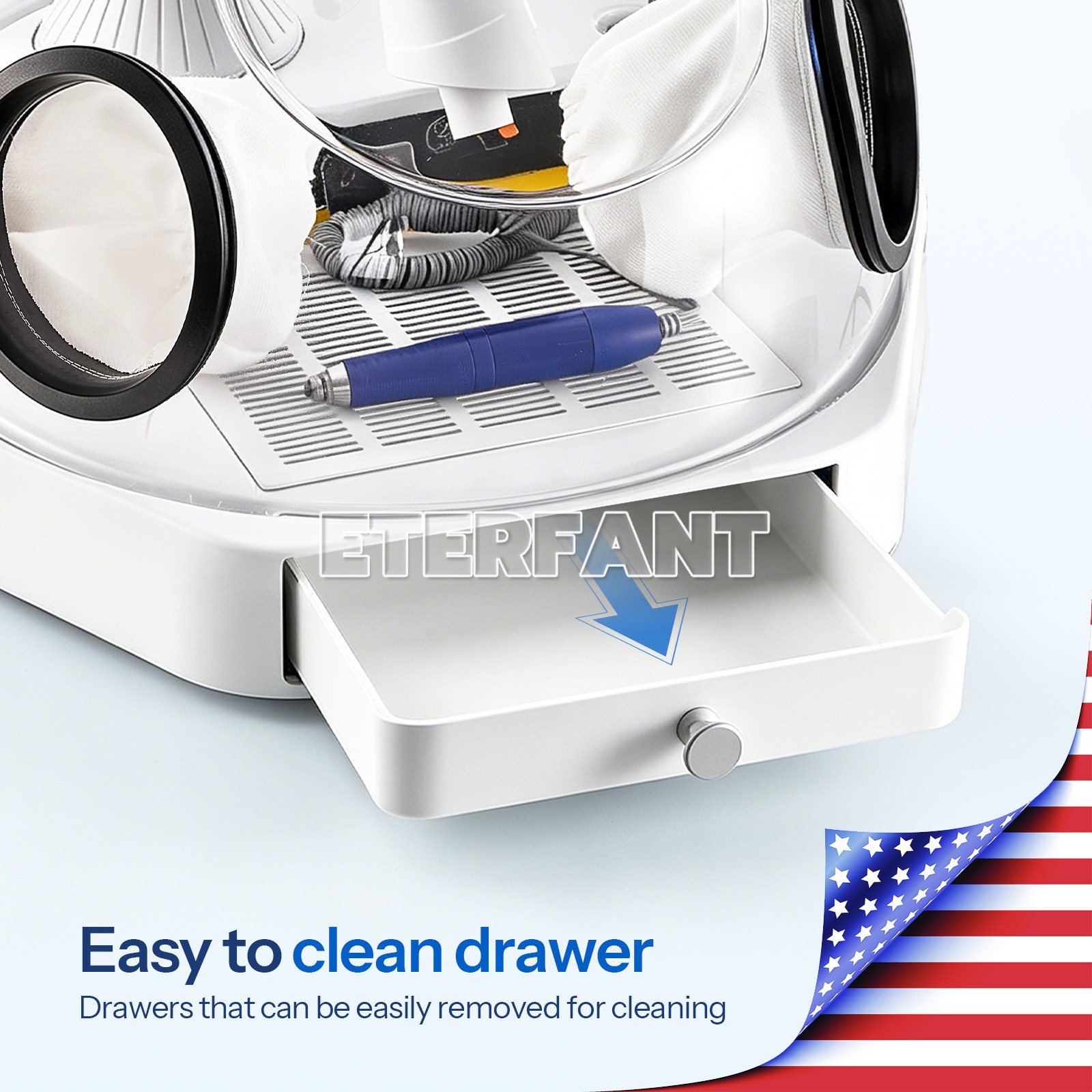 ETERFANT Twin Pen Sandblaster Double Pen Sand Blaster/Dust-Free Grinding Machine