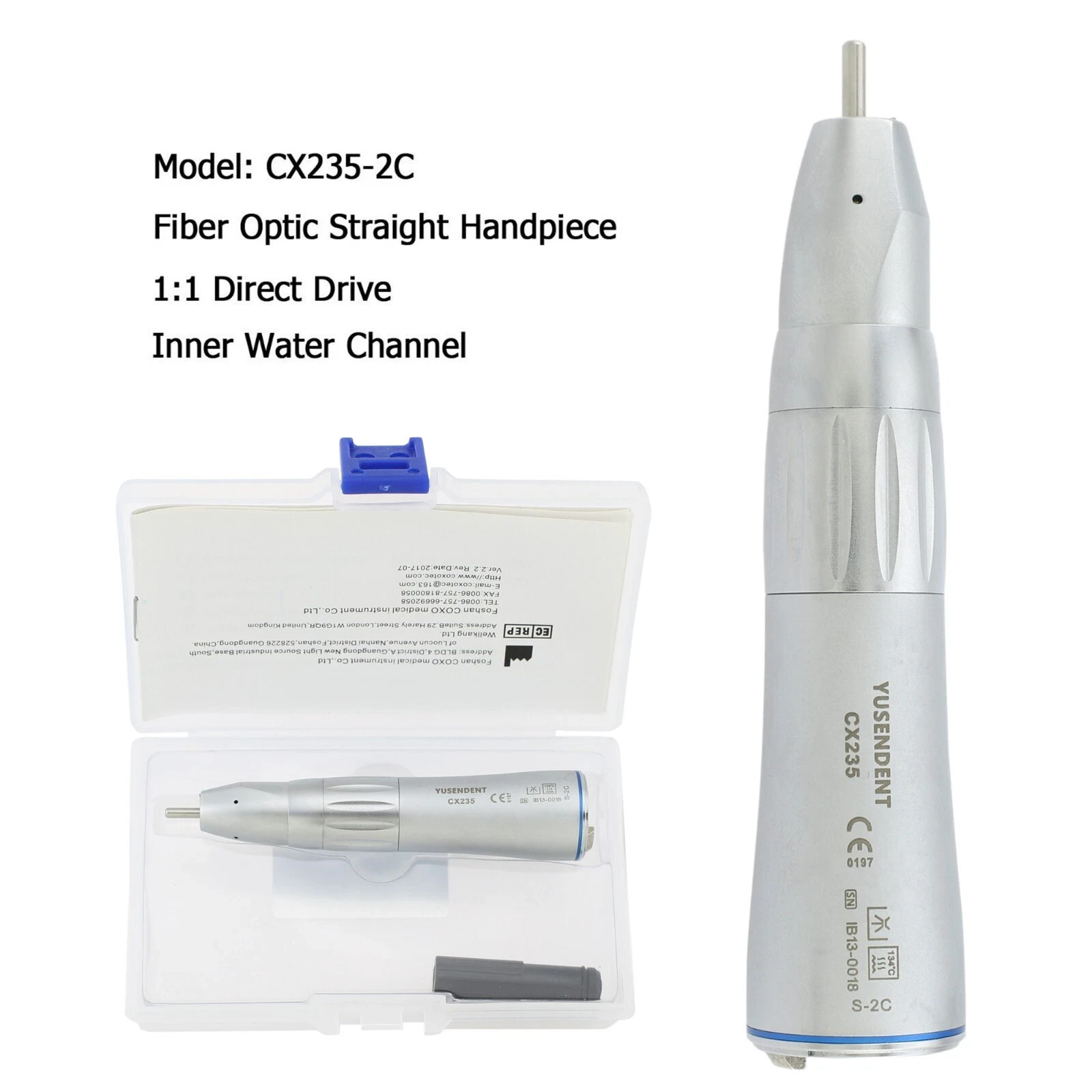 COXO Dental Electric Handpiece Contra Angle 1:1 1:5 45° Surgical Fiber Optic LED