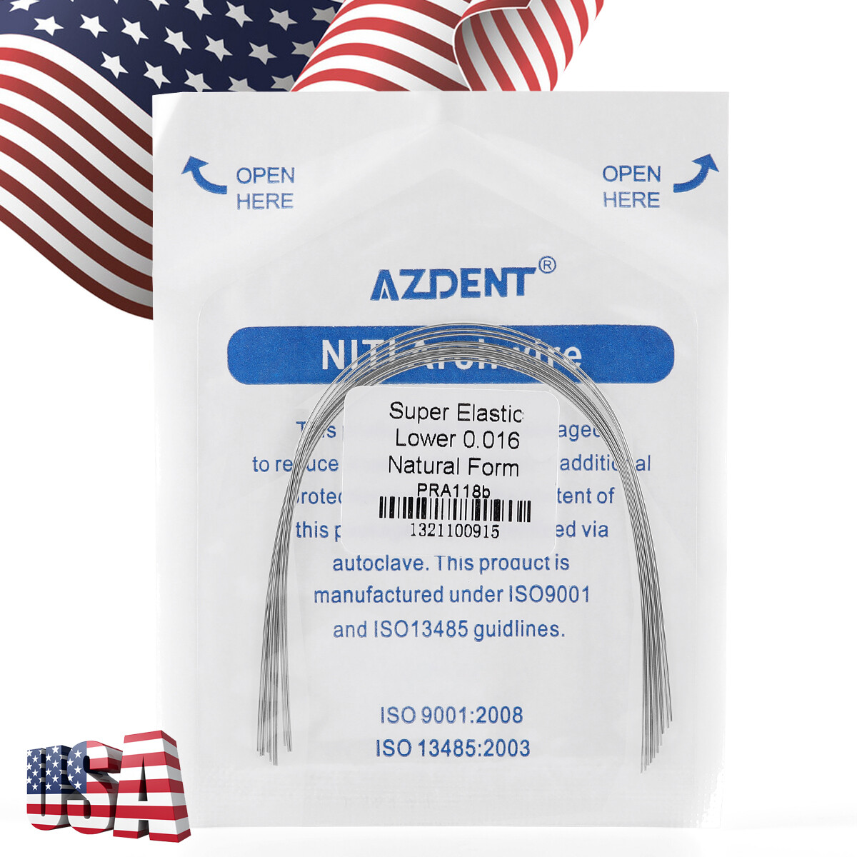 AZDENT Dental Orthodontic Super Elastic Round Niti Arch Wire Nature Form Wires