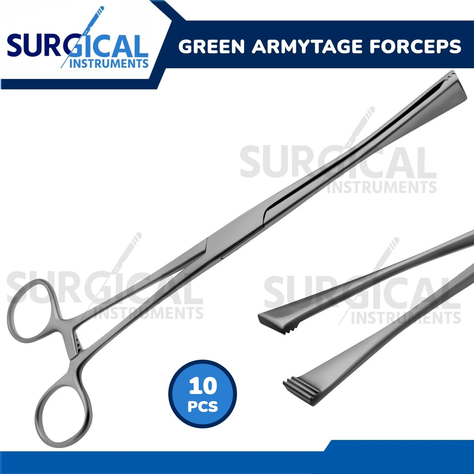 10 Green Armytage Forceps 8″ Stainless Steel Obstetrical & Gynecology German Gr