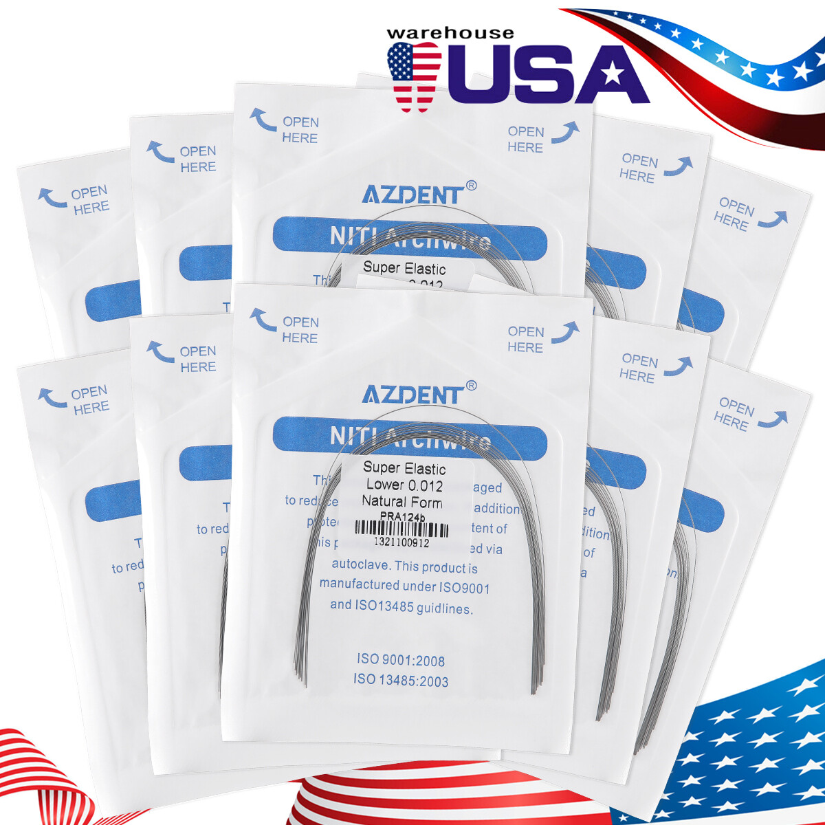 AZDENT Dental Orthodontic Super Elastic Round Niti Arch Wire Nature Form Wires