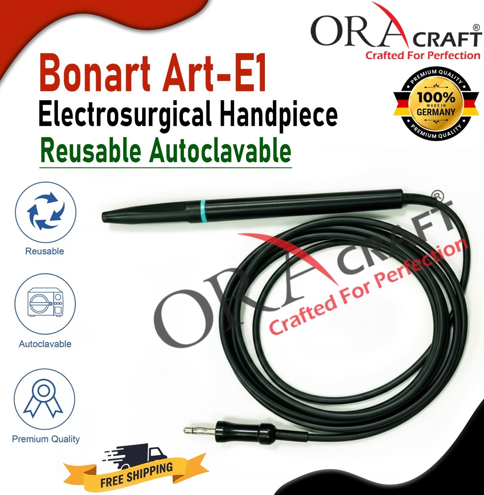 Bonart Art-E1 Electrosurgical Handpiece Reusable Autoclavable