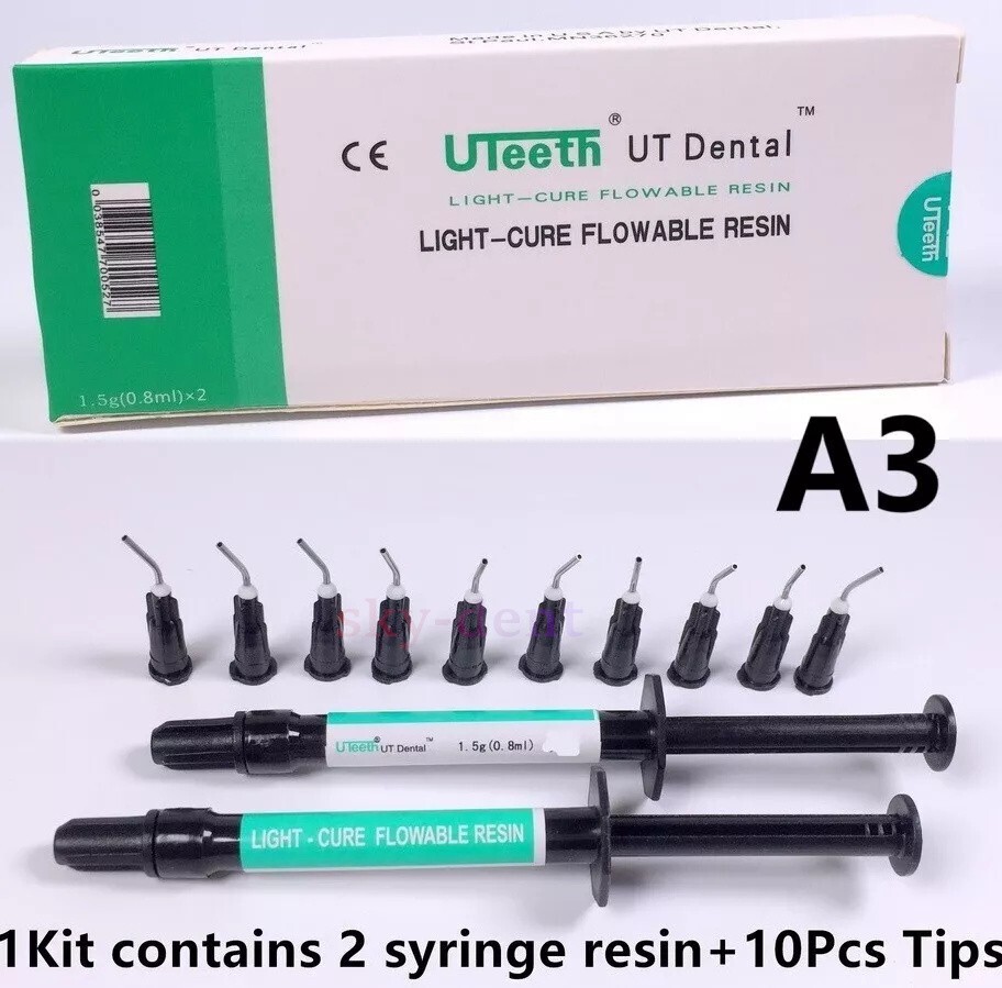 UTeeth Dental Composite Resin Flowable Light Cure Flow A1 A2 A3 Bonding Adhesive