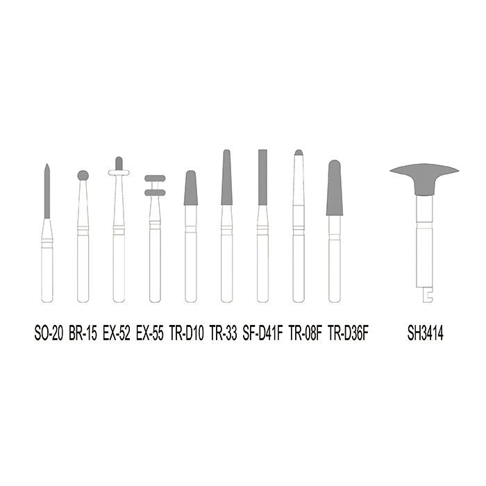 Toboom Posterior Teeth Prep Set (FG0710D) 10 Pieces Dental diamond burs