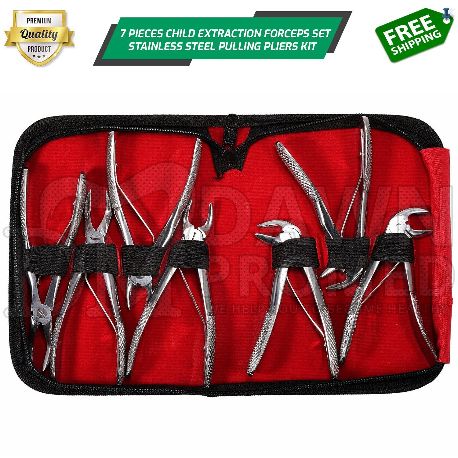 7 Pedo Extracting Forceps Children Teeth Extraction Set Dental Inst German Grade