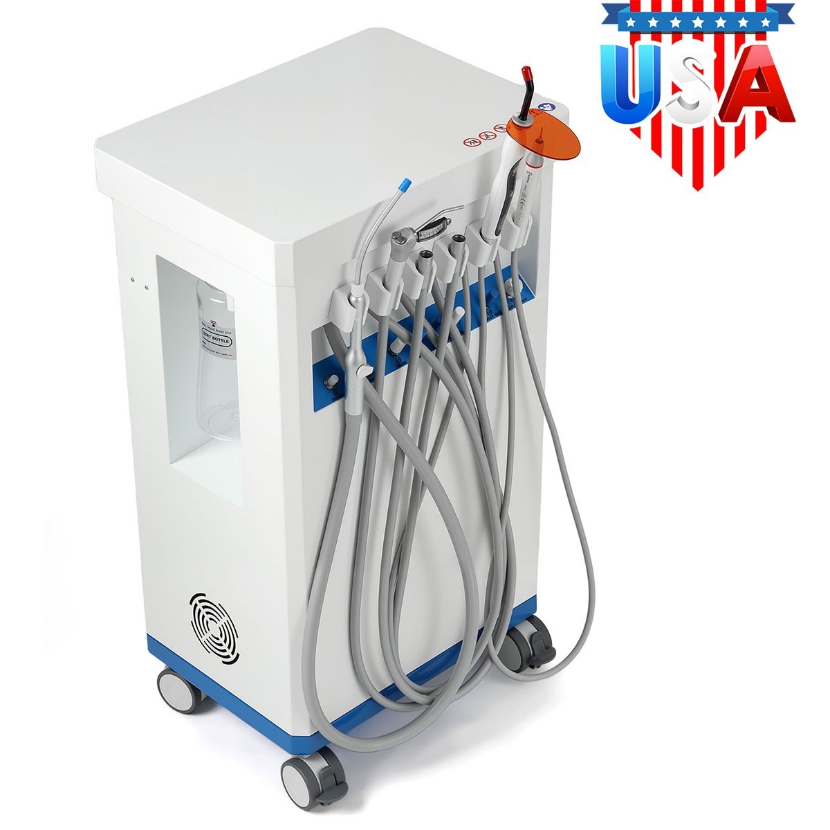 Dental Rolling Delivery Unit System Air Compressor Cart/ Portable Suction System