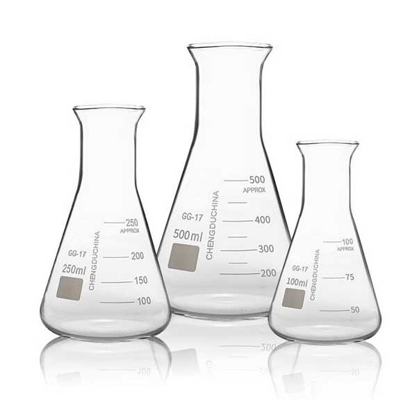 50ml-2000ml Ordinary Erlenmeyer Flask Rubber stopper Chemistry Lab Glassware