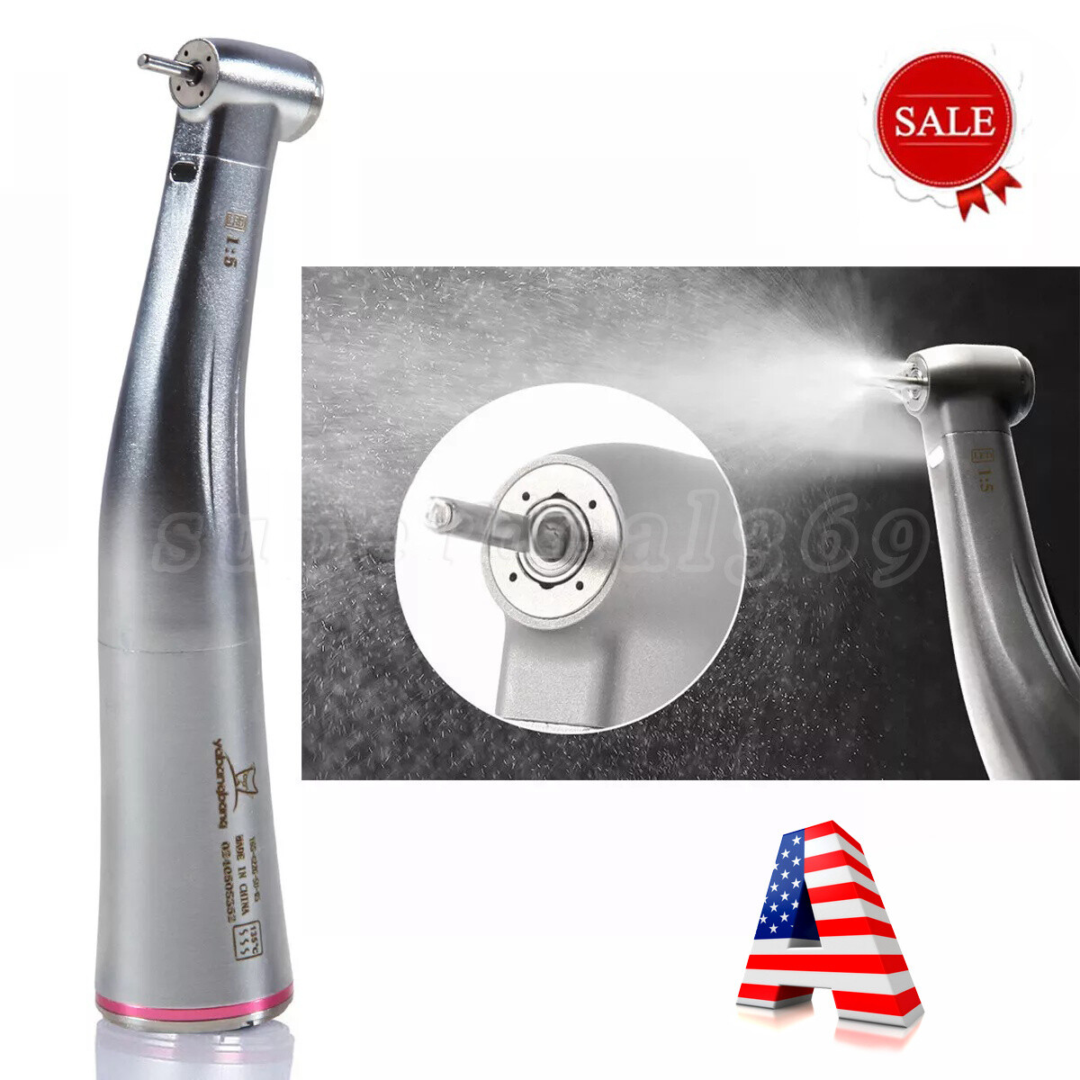 Dental 1:5 Fiber Optic LED Contra Angle Increasing Handpiece fit Electric DL