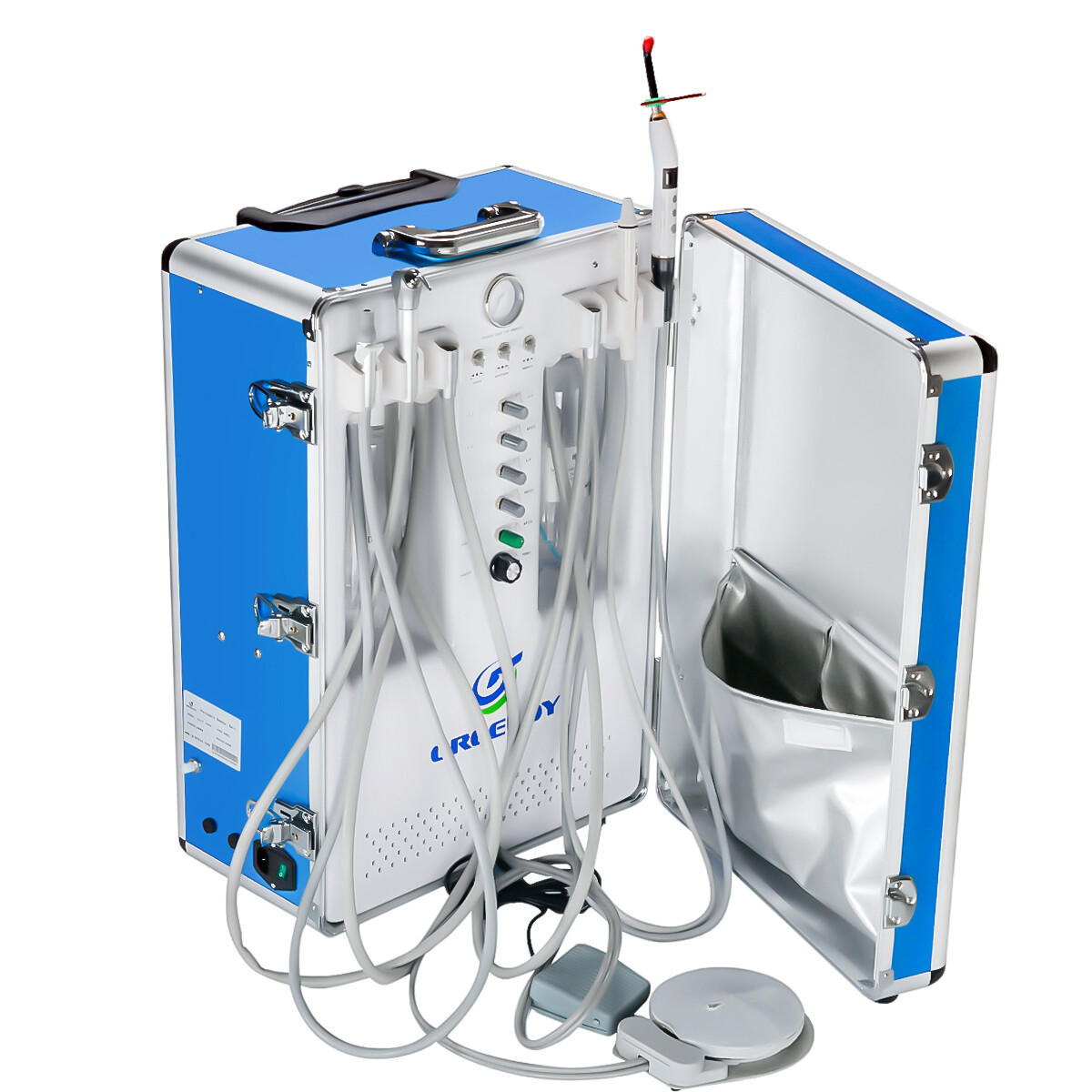 Portable Dental Unit with Air Compressor Curing Light + Scaler 2H GU-P206S US