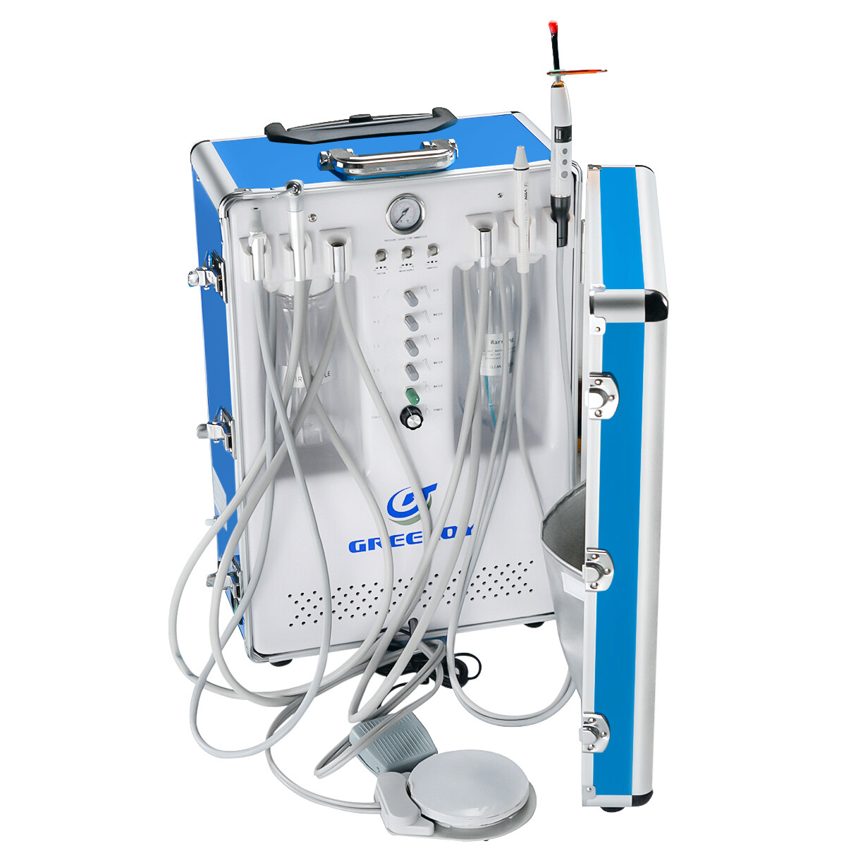 Portable Dental Unit with Air Compressor Curing Light + Scaler 2H GU-P206S US