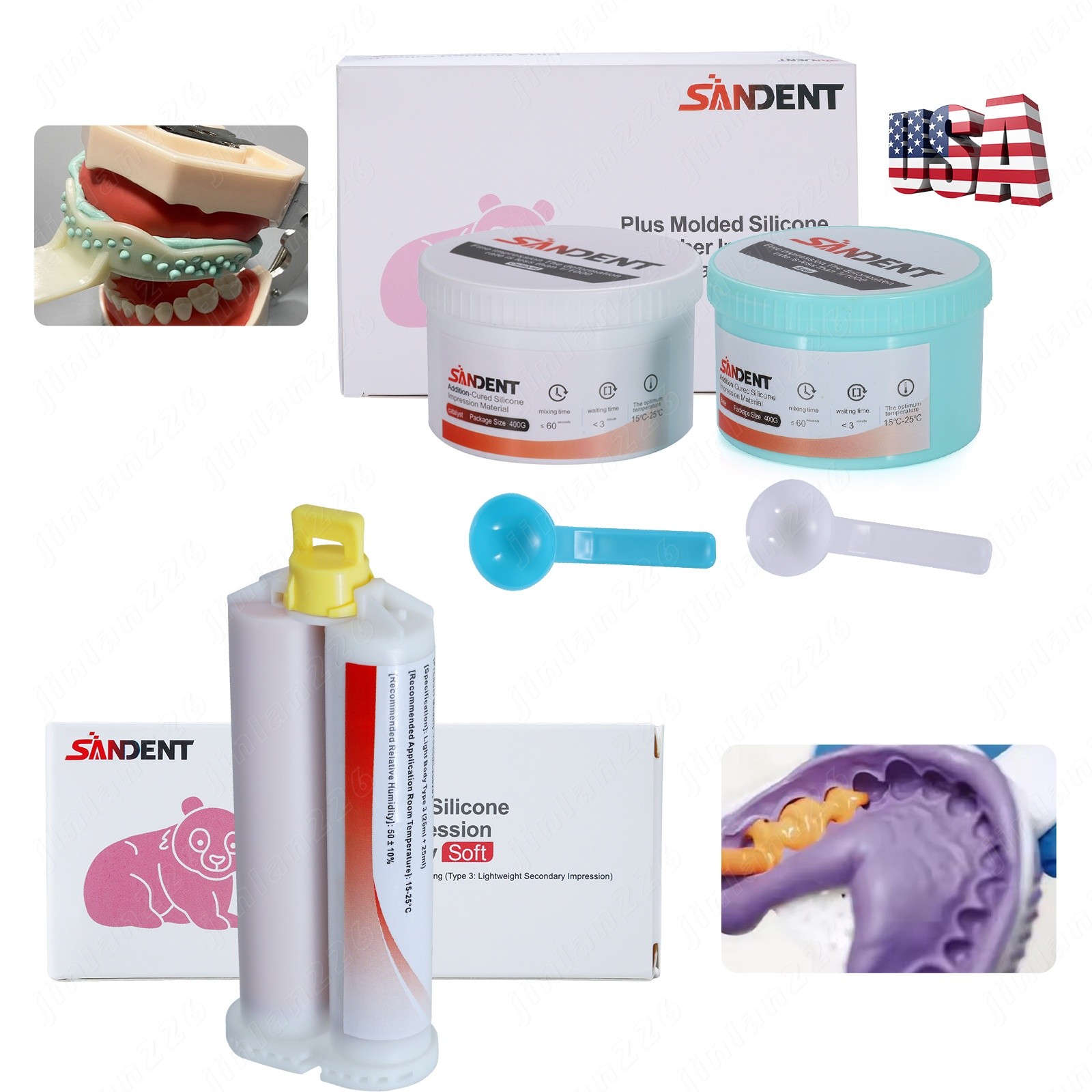VPS PVS Dental Impression Silicone Material Putty + Light Body Set B Fast/Normal
