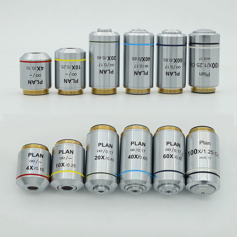 Infinity Plan Objective Lens 4X 10X 20X 40X 60X 100X for Olympus Microscope 1PC