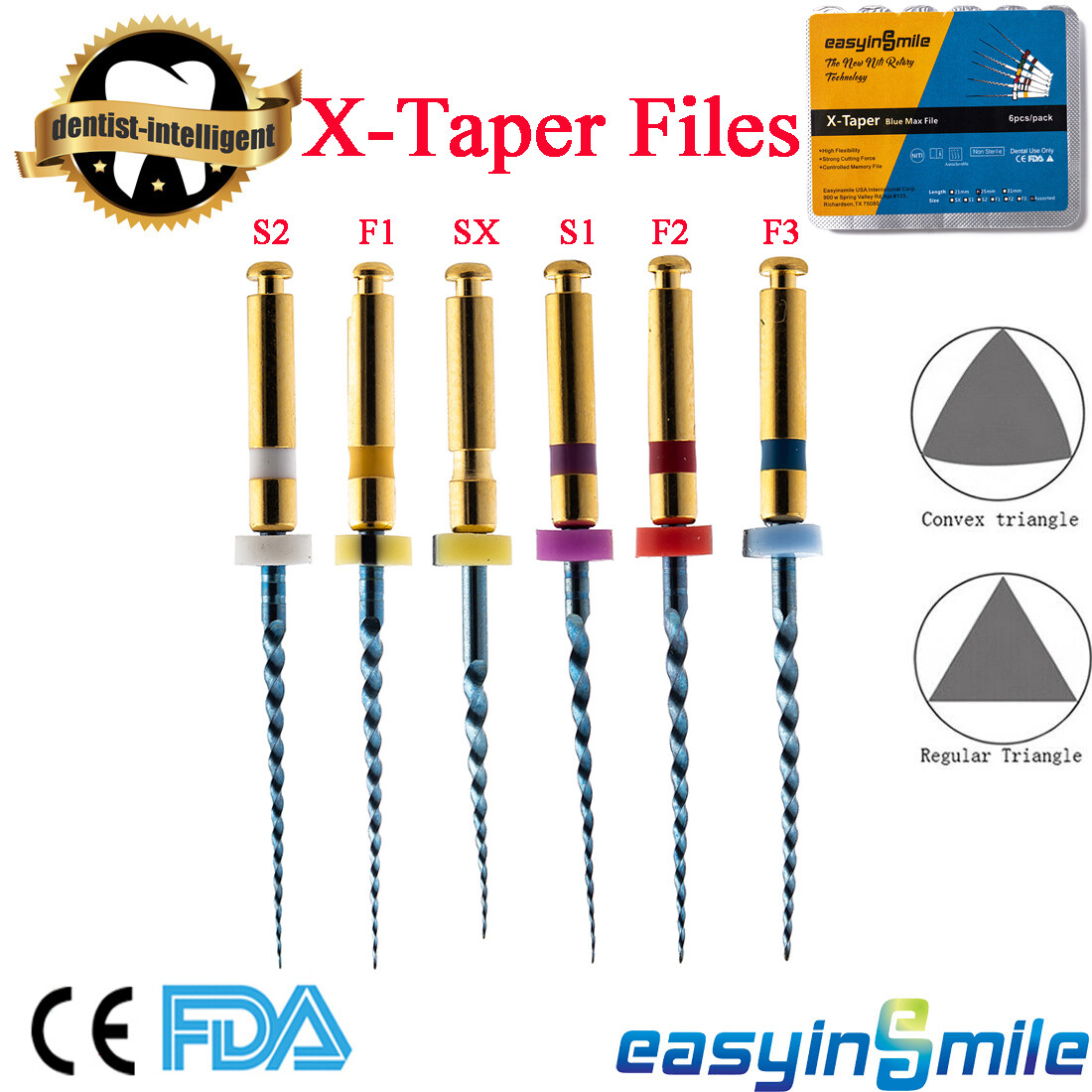 Dental Endo Rotary Files Root Canal X-Pro Large Taper Files SX-F3 For Motor 25mm