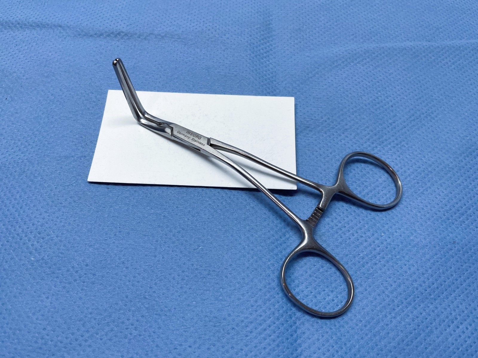 InSurg Pediatric Vascular Clamp, Ring Handle, Right Angle, 5.25″, Germany