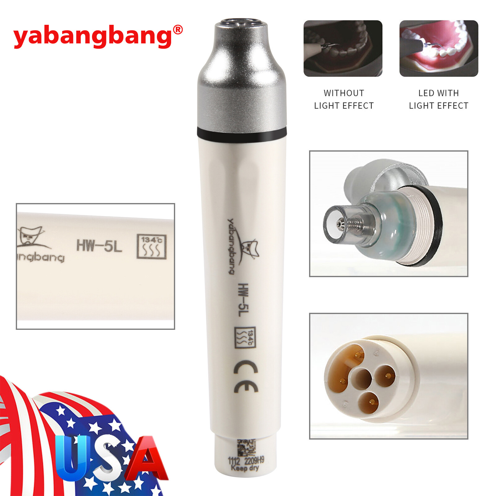 1-10 HW-5L SANDENT Ultrasonic Piezo Scaler Handpiece LED For Woodpecker EMS UPS