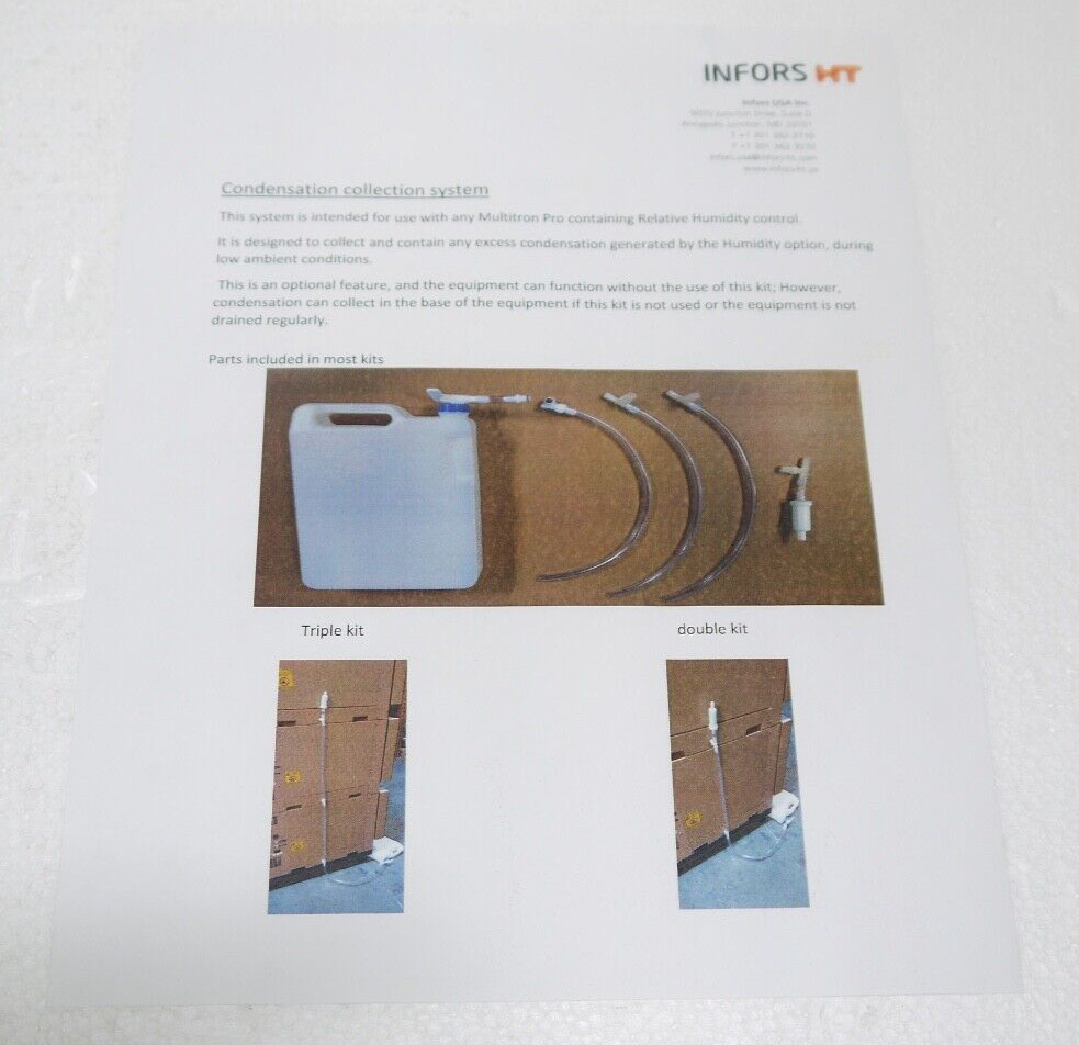 Infors HT I52200 Condensation Collection Humidity Drain Carboy Set 4L New