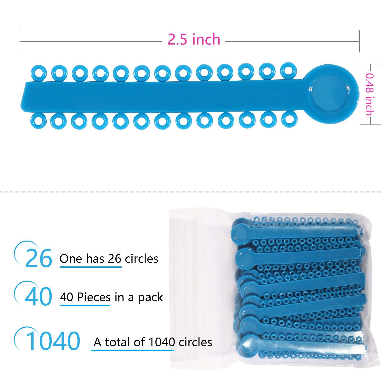 1040 Dental Orthodontic Ligature Ties Elastics Rubber Band Ligaduras Elastomeric