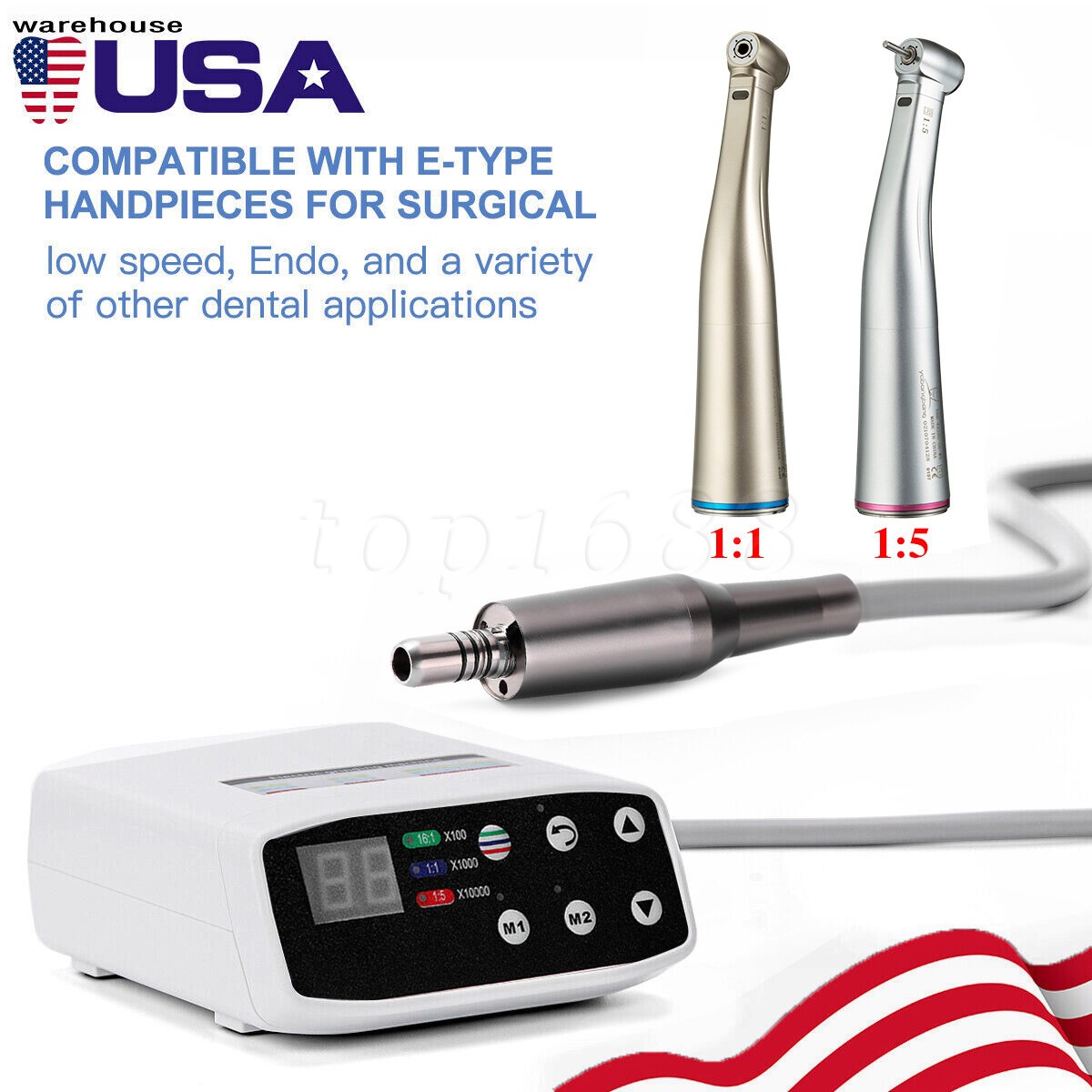 NSK Style Dental Brushless LED Electric Micro Motor /1:5 1:1 Contra Angle Rotor