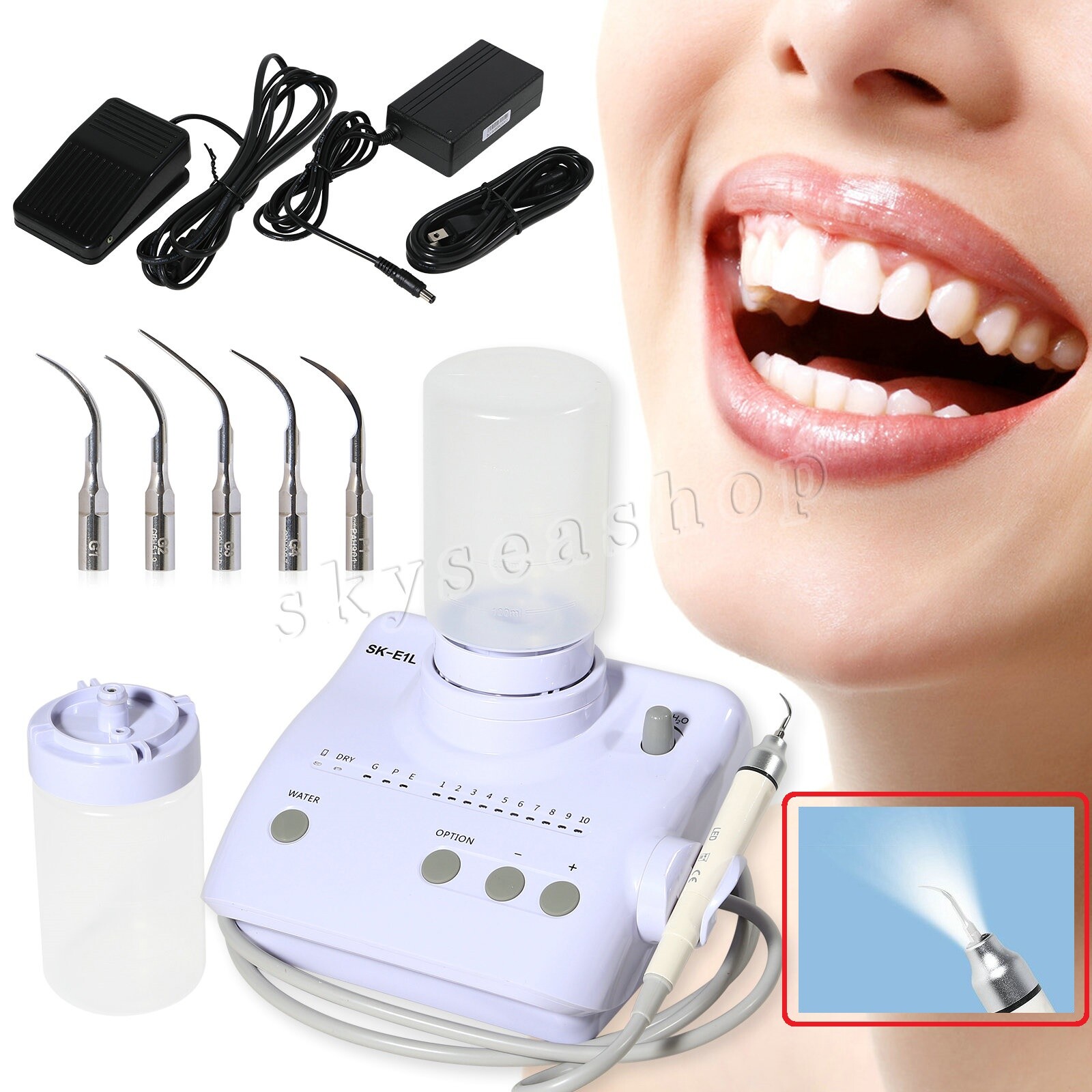 For Cavitron EMS Dental Ultrasonic Scaler with LED Handpiece + 2 Bottles o’c