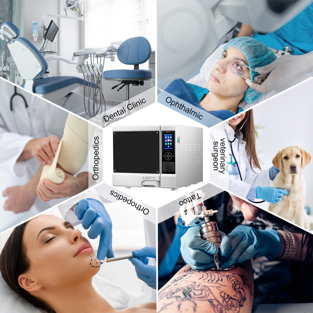 22L Dental Medical Autoclave Vacuum Steam Sterilizer &Printer /Handpiece Kit 4H