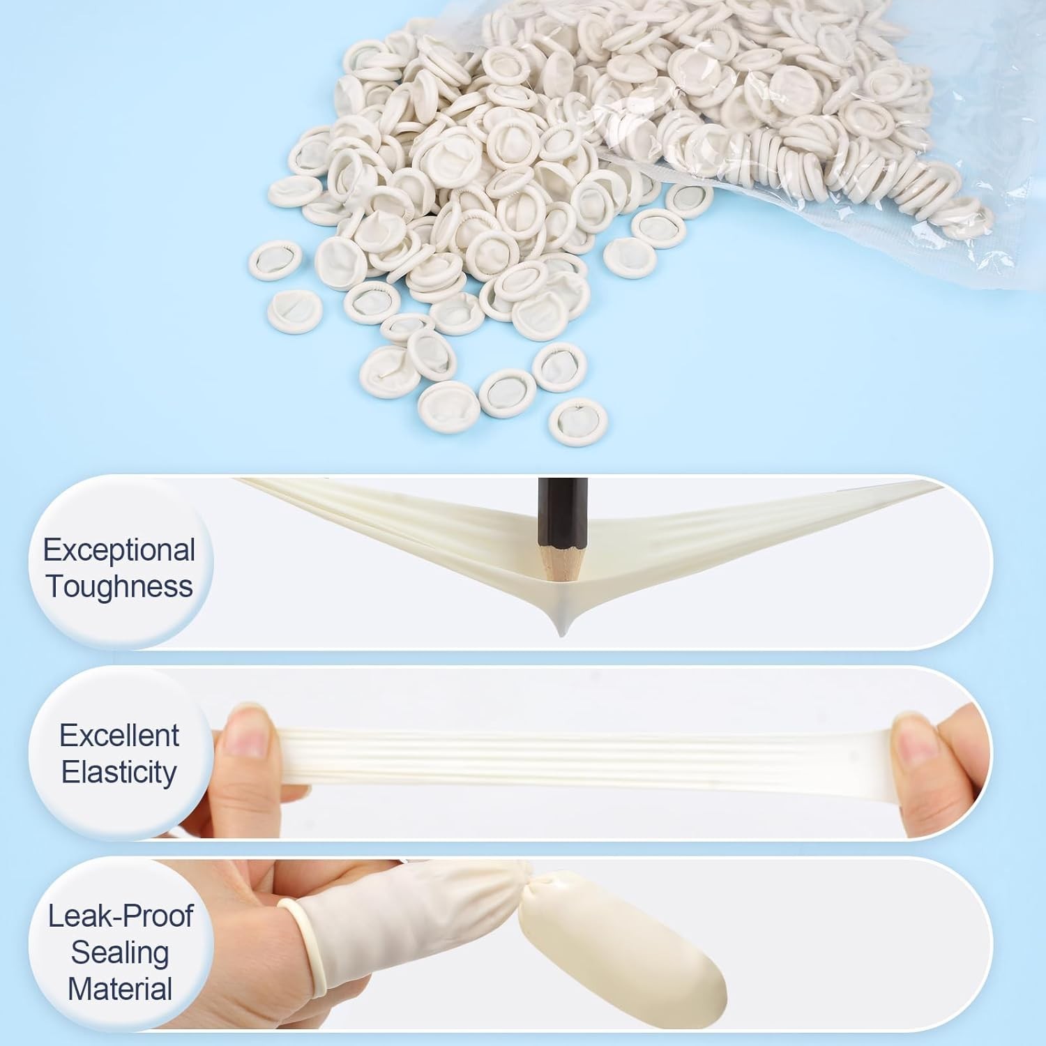 Finger Cots Finger Gloves DisposableApprox 480pcs,Medium Finger Protectors,Fi…