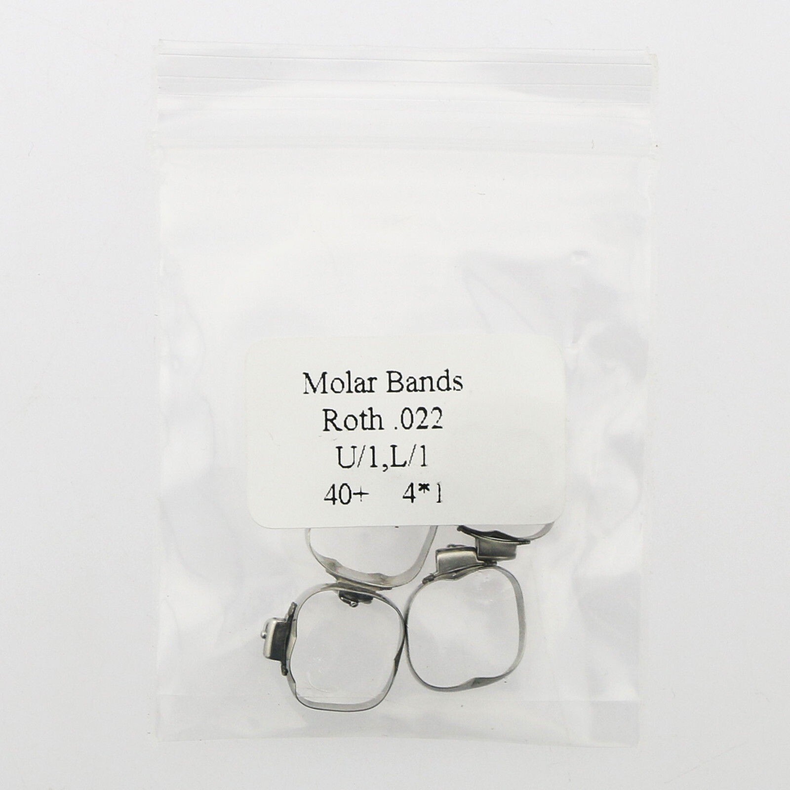 Dental 1st Molar Bands Roth 022 Plain #29-44 Band Buccal Tube U1L1 Lingual Cleat