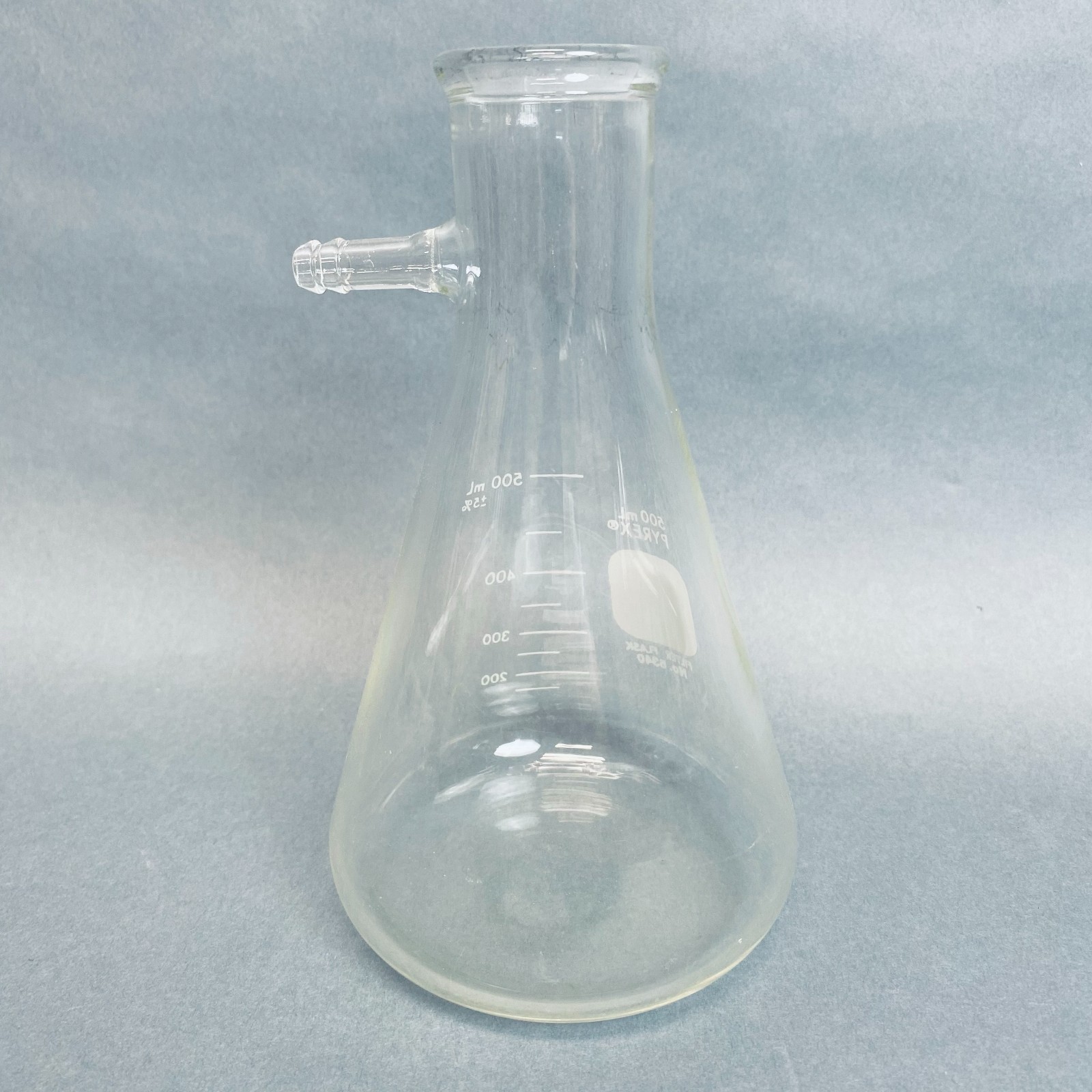 PYREX 500 ml Heavy Wall Filtering Flask with Sidearm Tubulation – Lot of 3 Flask