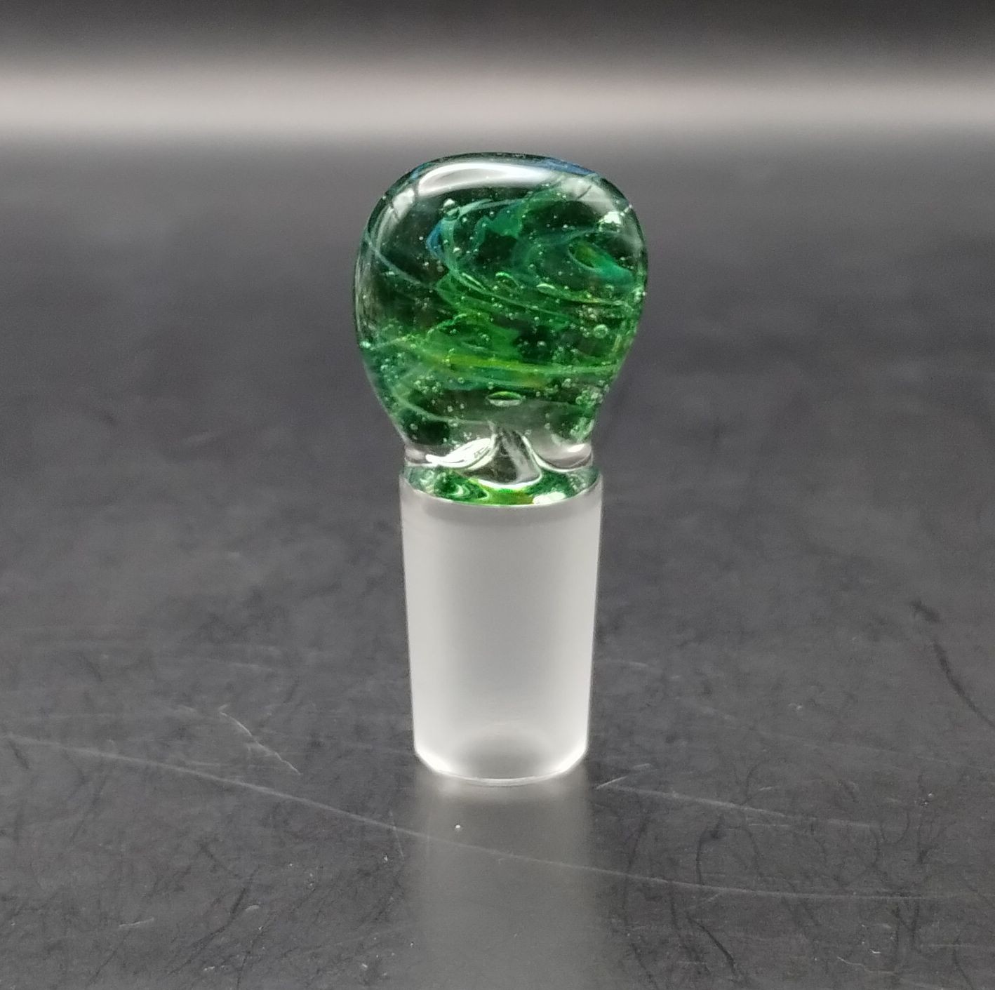 Multicolor Swirl 18mm Glass Male Ground Joint Stopper Cap