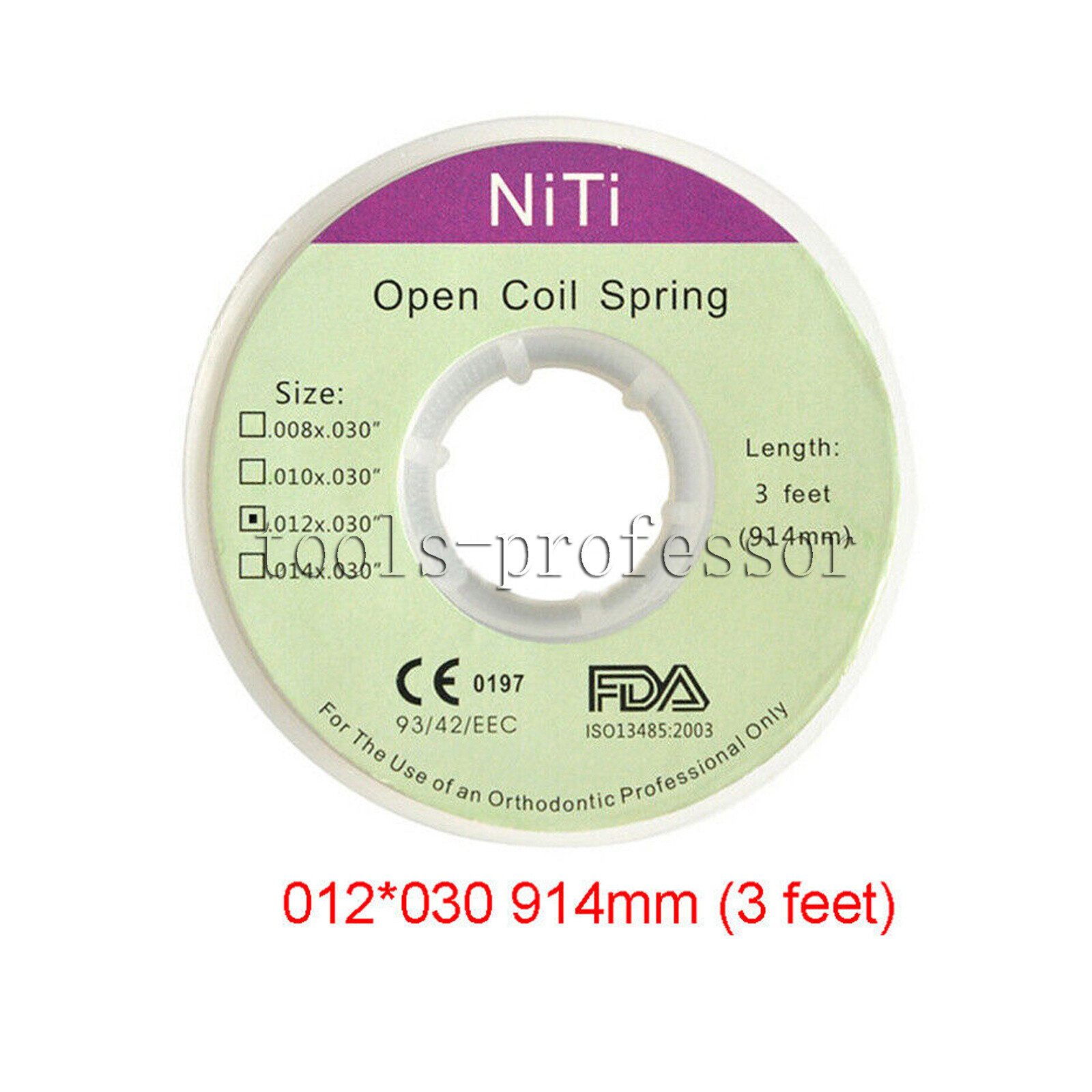 1 Roll Dental Orthodontic Niti Open Coil Spring Spool Dia.012 *030 ” inch 914mm