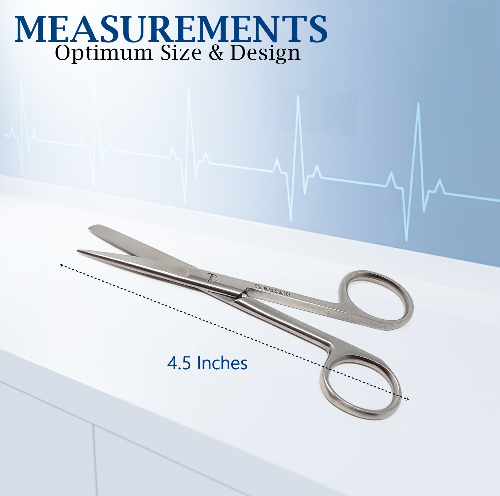 Operating Dissecting Surgical Scissors 4.5″ Staight Sharp/Blunt Blades