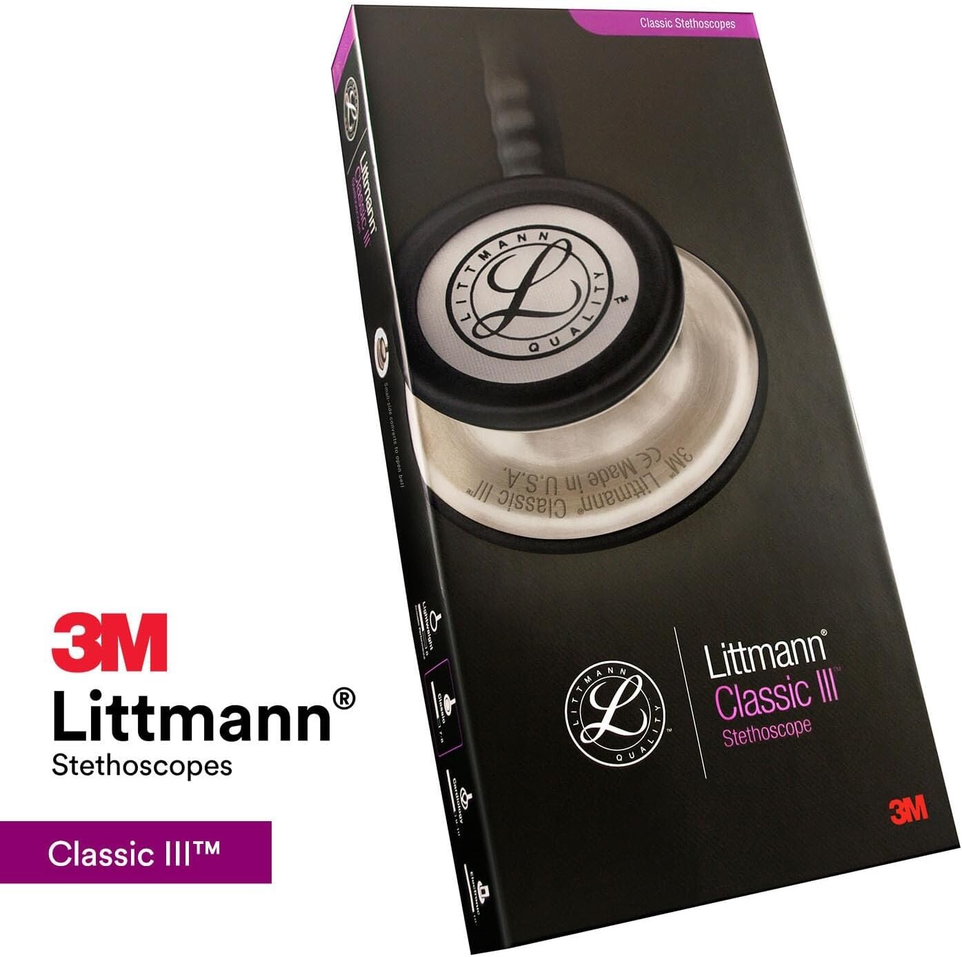 3M Littmann Classic III Monitoring Stethoscope, 5803, More than 2X as Loud