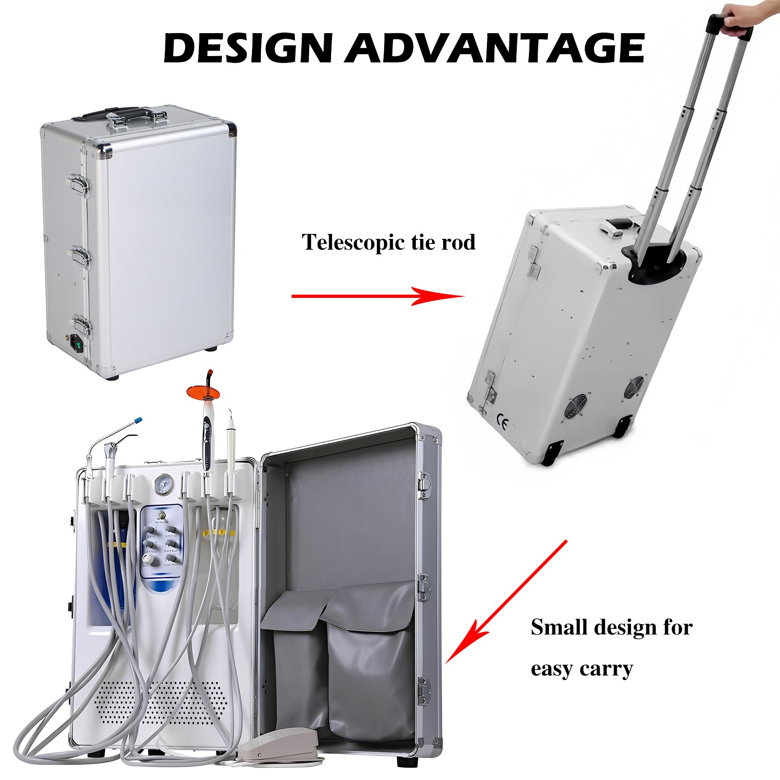 Portable Dental Delivery Unit System Air Compressor Strong suction 130 L/min ds