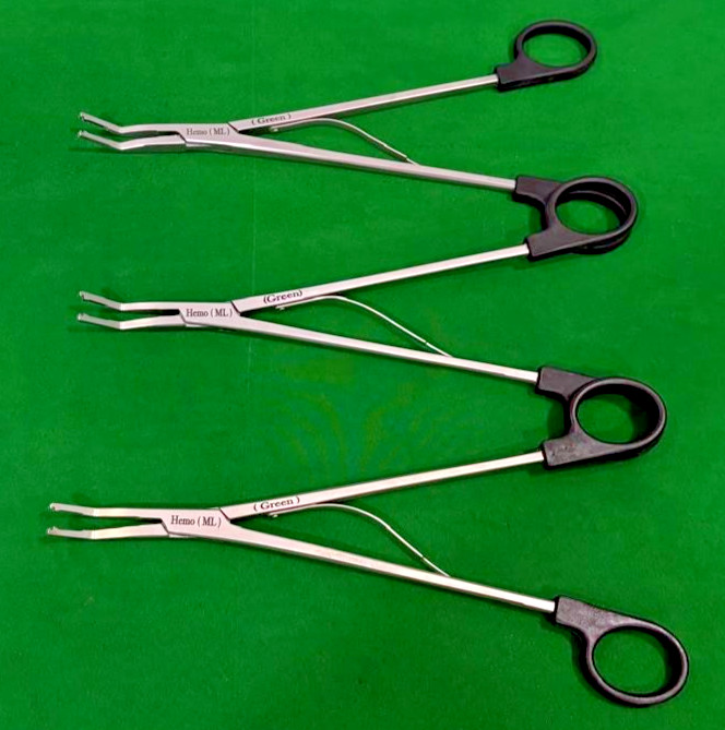 3pc Laparoscopic Open Surgery Hem-o-Lok Applier (ML) Green Reusable Instruments