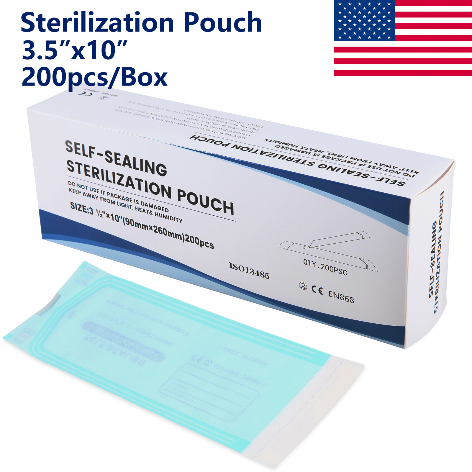 3.5″ X 10″ Self Sterilization Pouches Autoclave Pouch, Sterilizer Bags Dental US