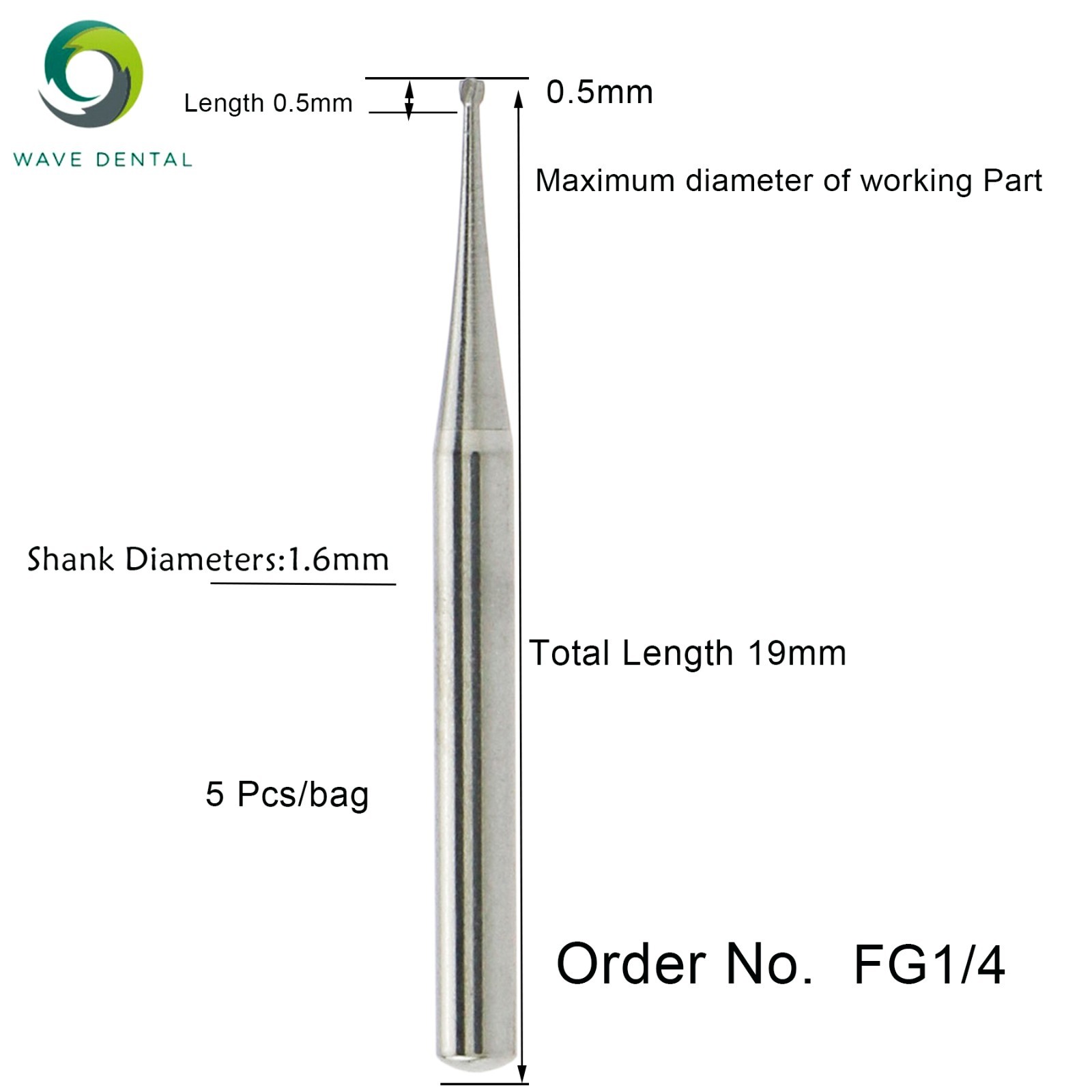 WAVE Dental Dental Diamond Burs FG Super Coarse Burs Fits High Speed Handpiece