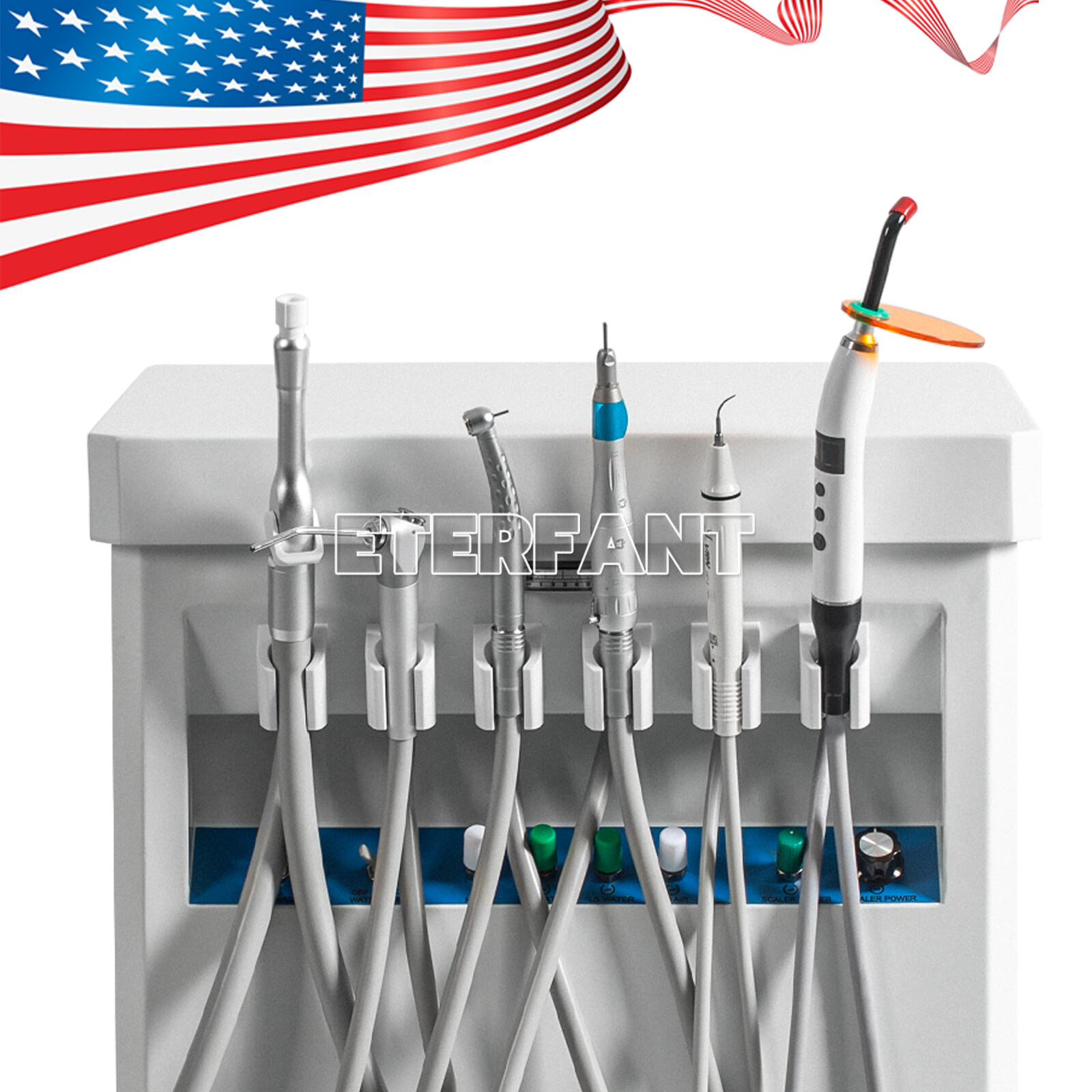 Portable Dental Unit Delivery Unit with Air Compressor Curing Light Scalers