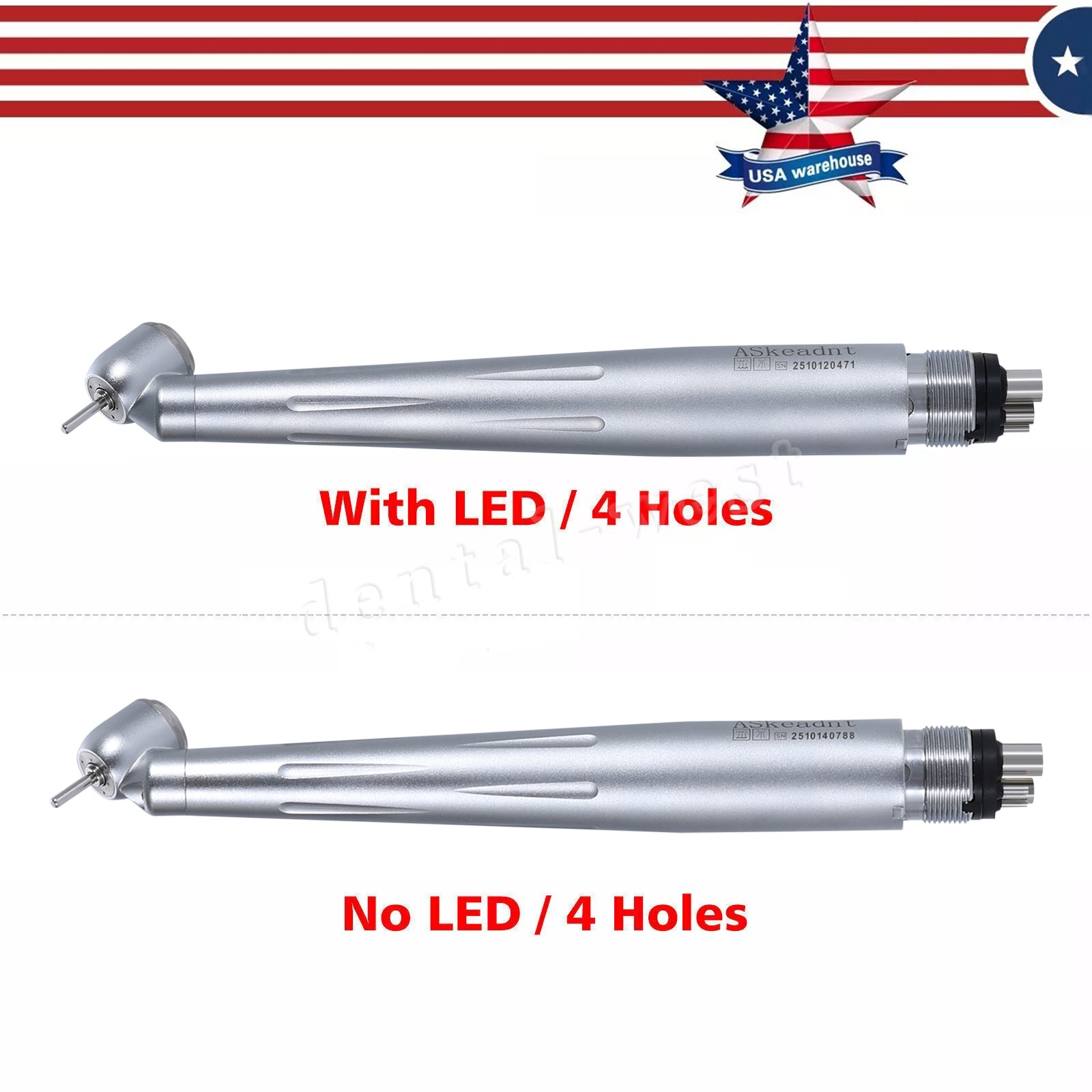 Dental 45 Degree (LED) High Speed Handpiece (Self-Power) Oral Surgery Turbine 4H