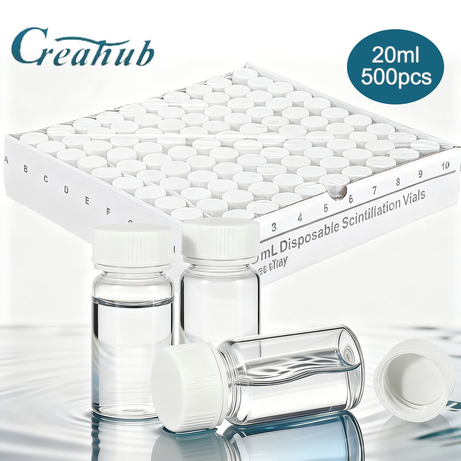 500pcs 20ml Scintillation Vials Borosilicate Glass Sample Vials Counting Vial ﻿