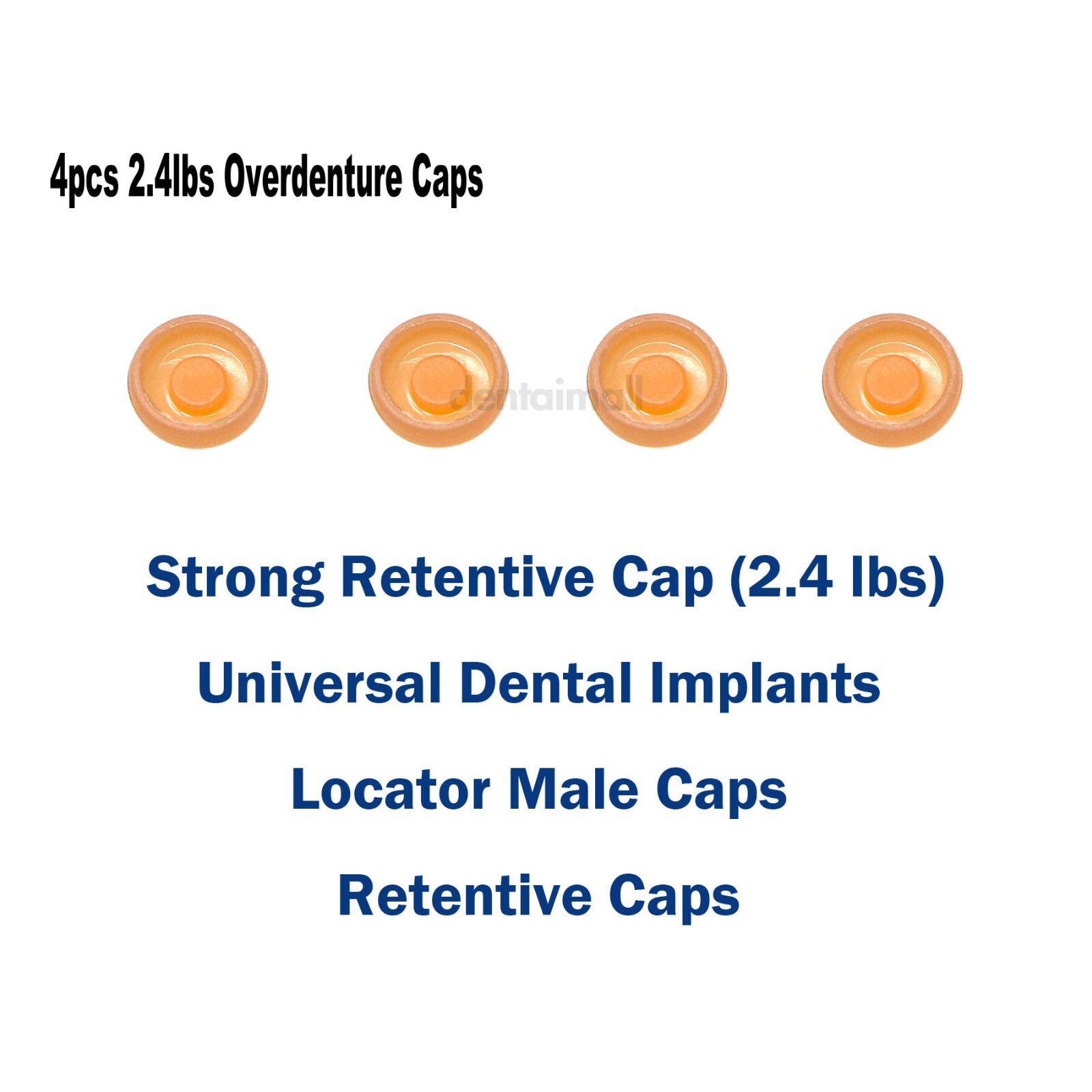 4pcs/set 2.4 lbs Overdenture Male Cap Abutment Removable Retentive Caps