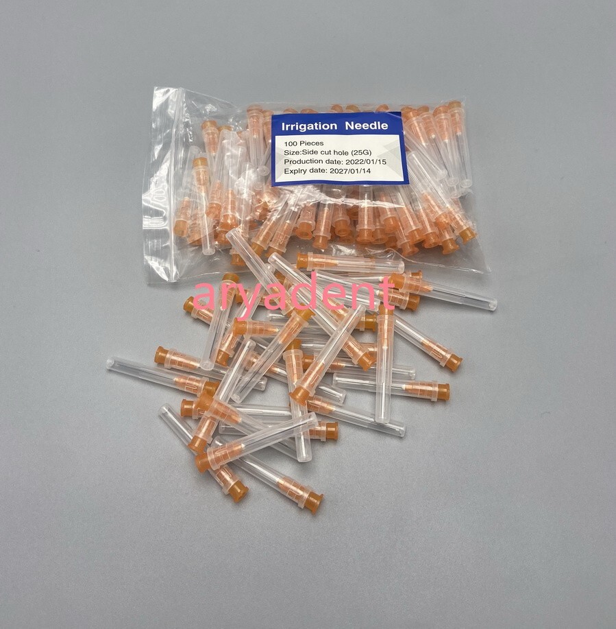 Dental Endo Irrigation Needle Disposable Syringe Tips 25/27/30GA Side Cut Vent