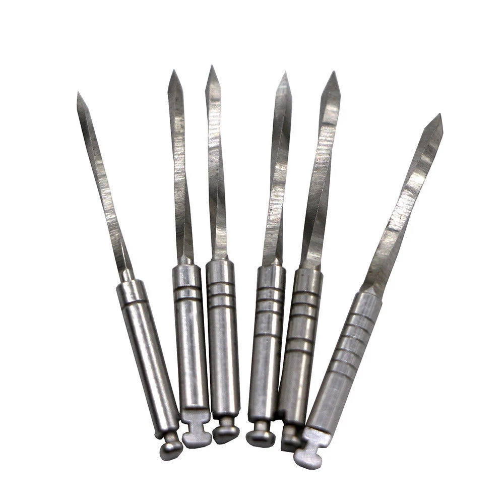 6x Dental #1-6 32mm Endodontic Drill Reamers Spiral Nordin Conical Screw Posts