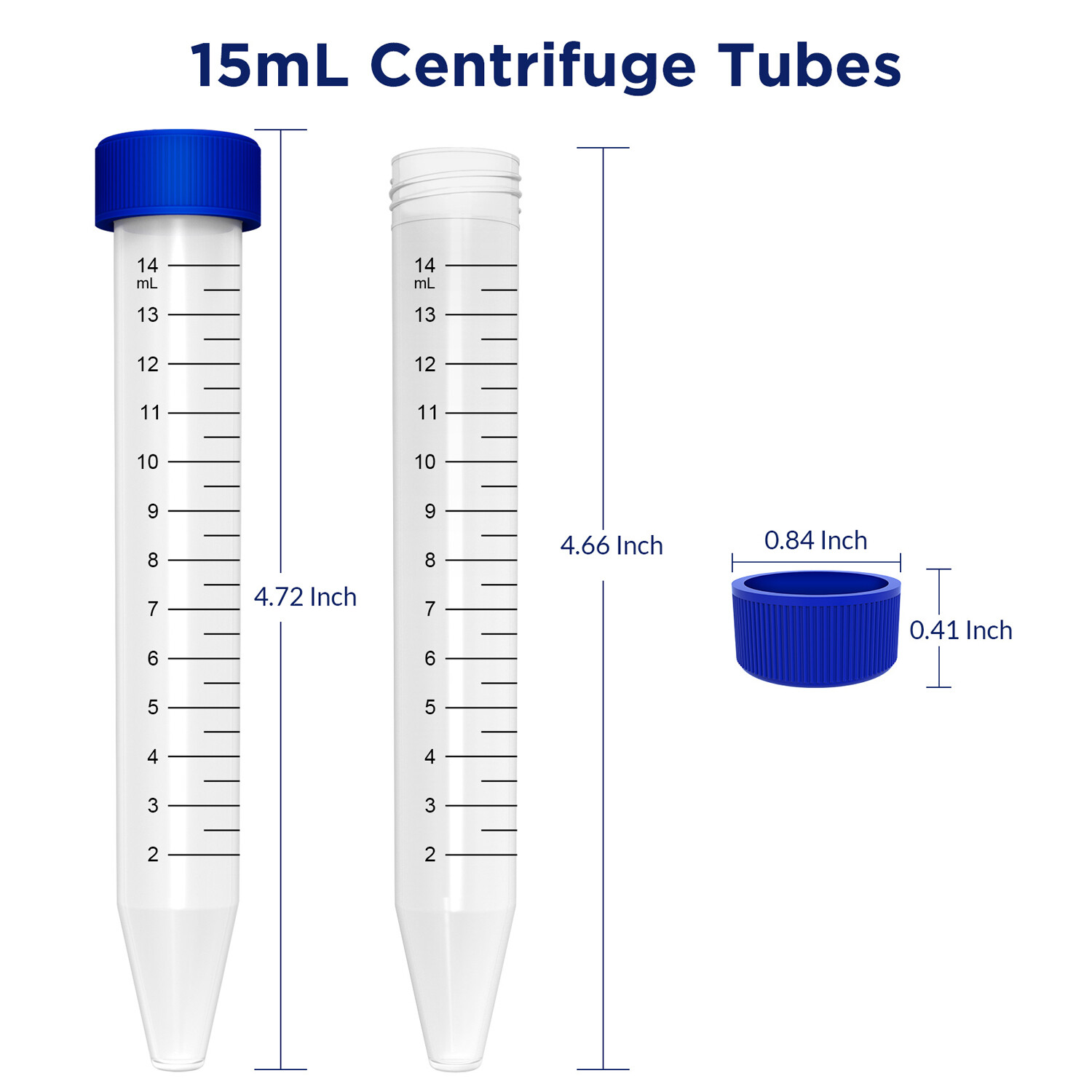 10000pc Conicial Centrifuge Tubes 15mL Clear Plastic Test Tube DN/RNase Free LAB