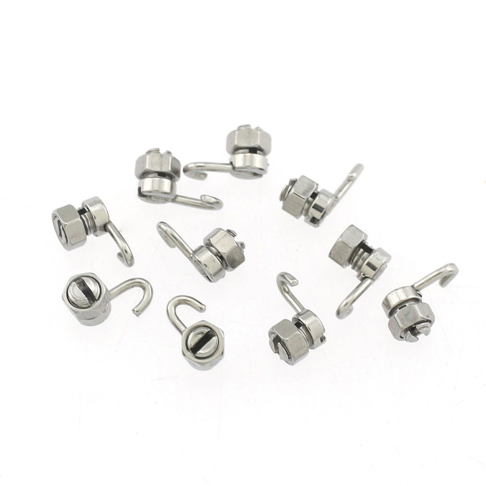 100X Dental Orthodontic Crimpable Hook Sliding Long Curved Short Stop Left/Right