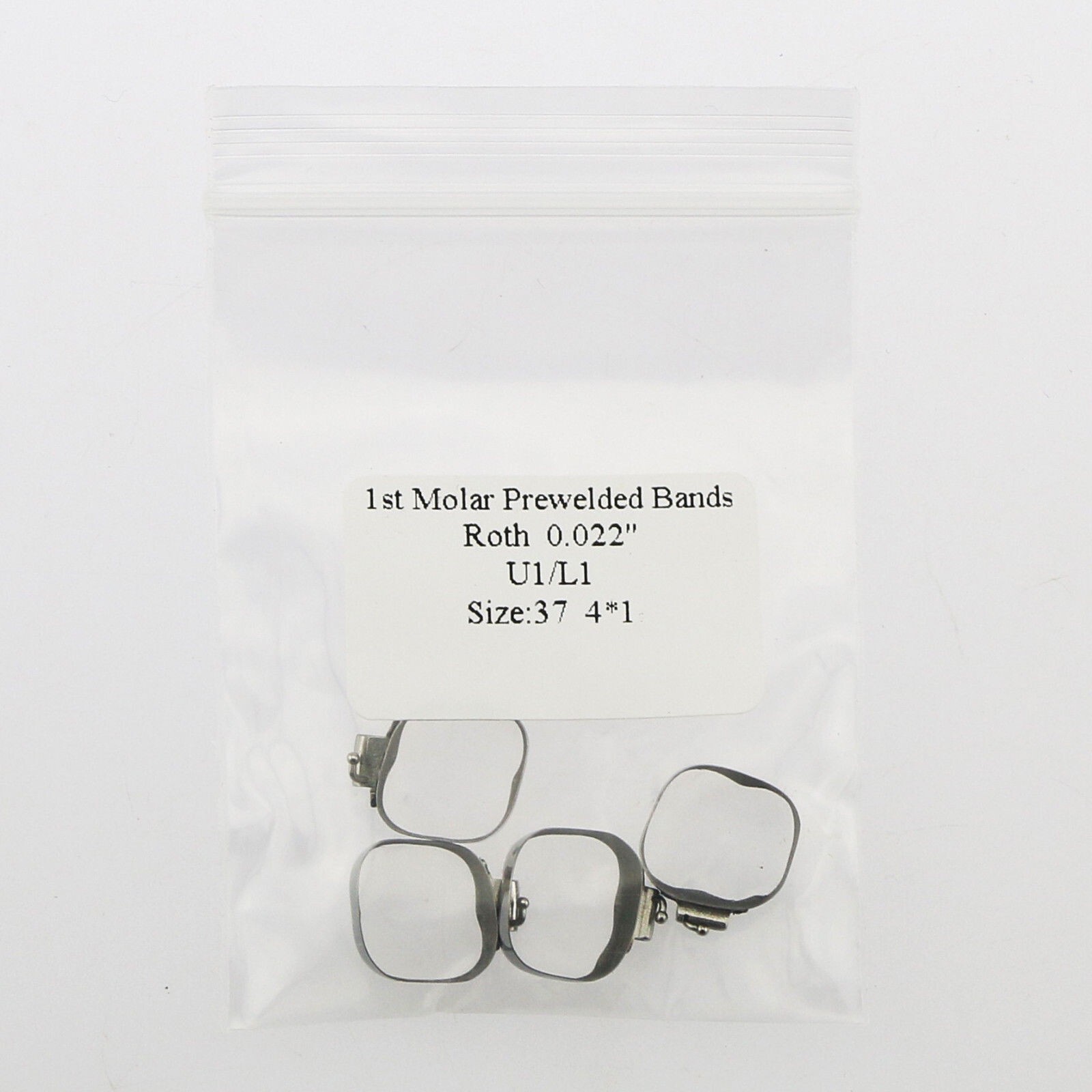 Dental 1st Molar Bands Roth 022 Plain #29-44 Band Buccal Tube U1L1 Lingual Cleat