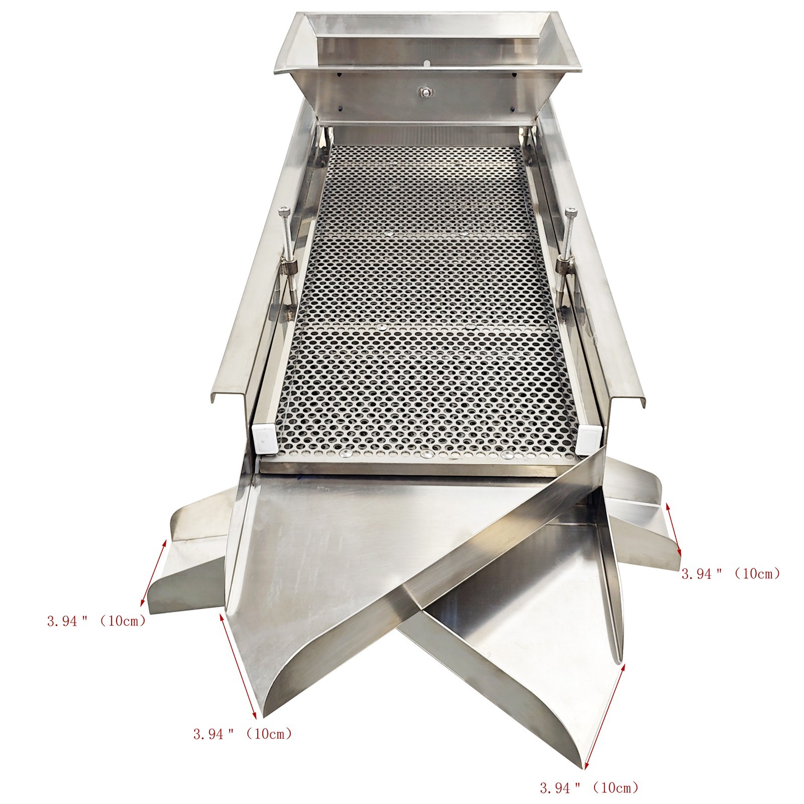 110V Stainless Steel Linear Vibrating Screen Electric Three-layers Linear Sieve